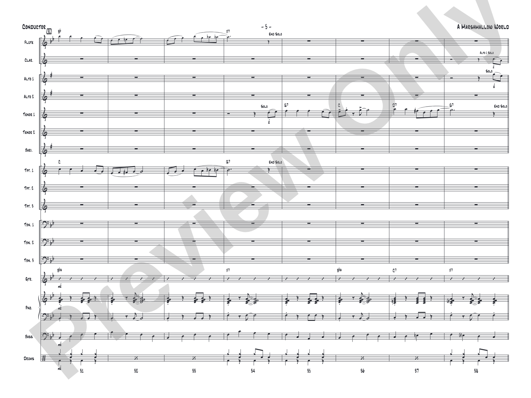 A Marshmallow World: Jazz Ensemble Conductor Score & Parts