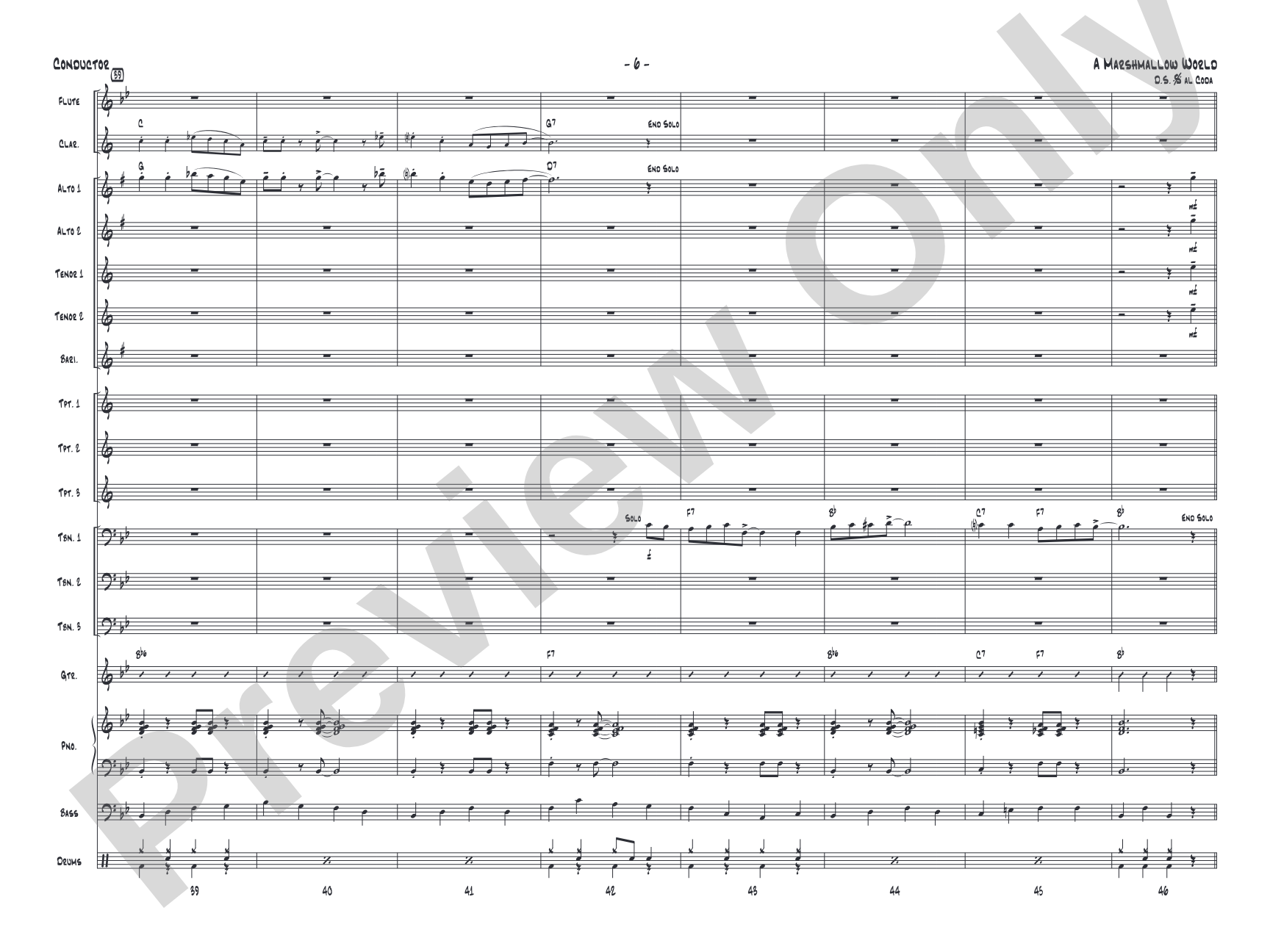 A Marshmallow World: Jazz Ensemble Conductor Score & Parts