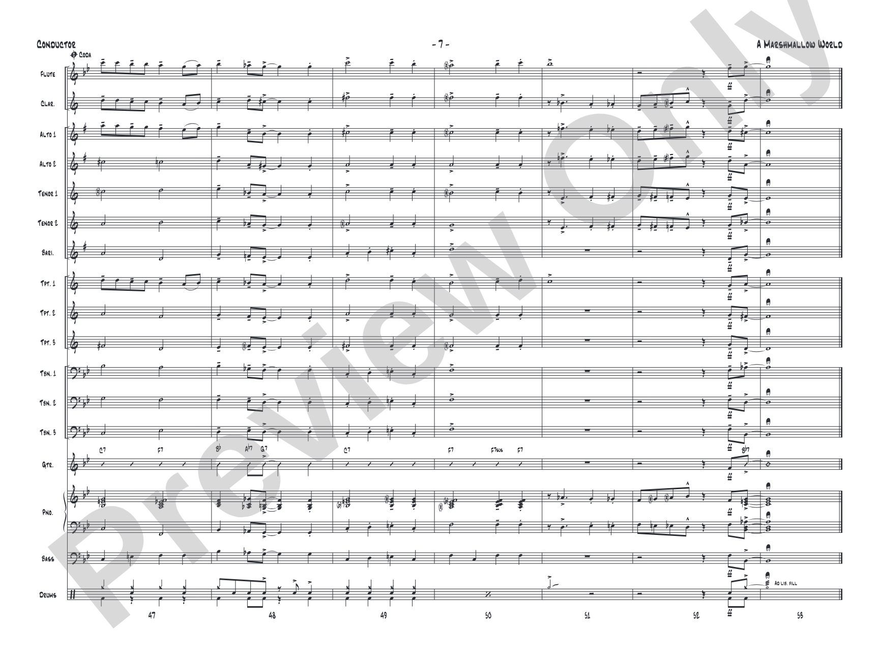 A Marshmallow World: Jazz Ensemble Conductor Score & Parts