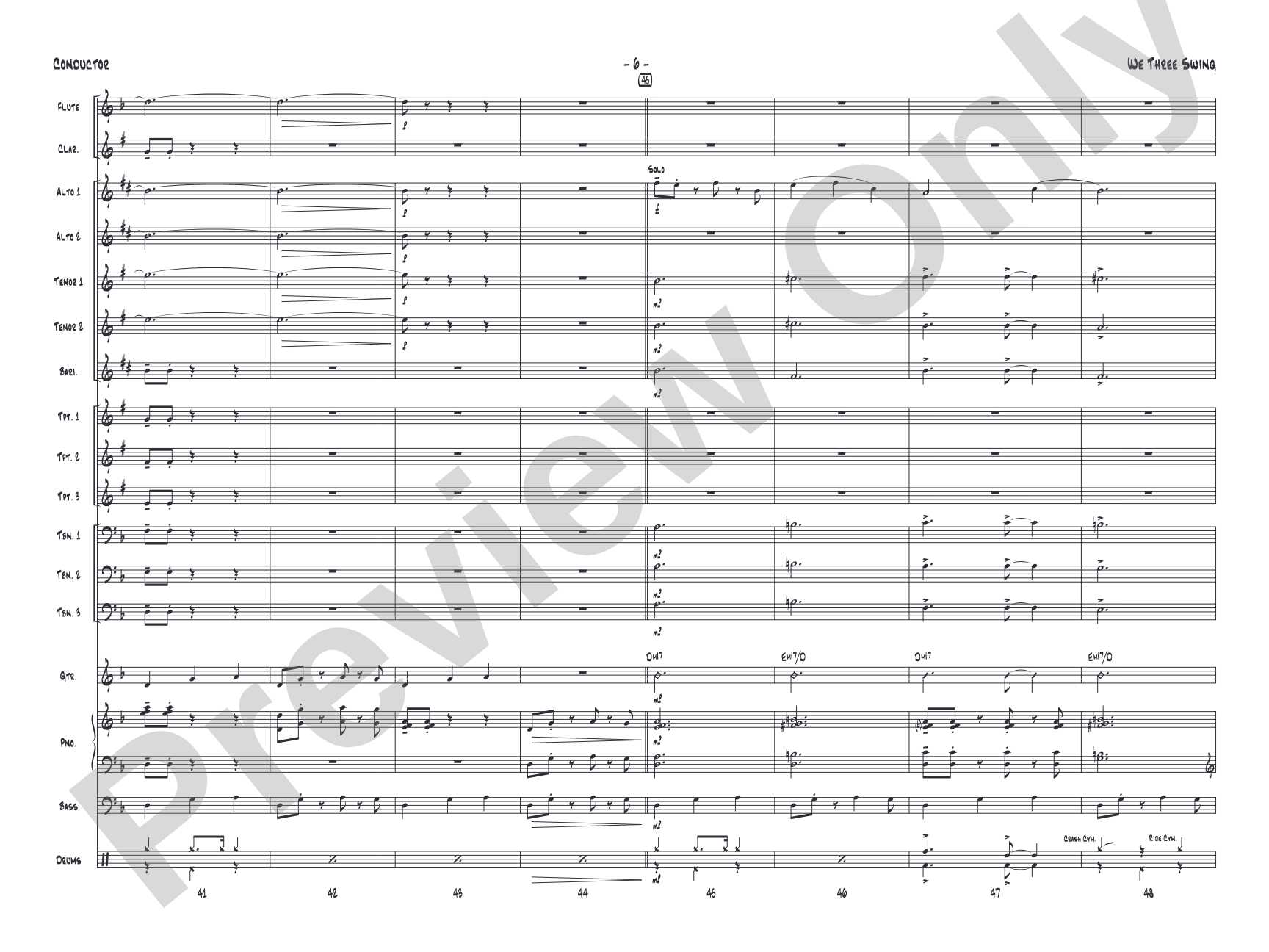 We Three Swing: Jazz Ensemble Conductor Score & Parts