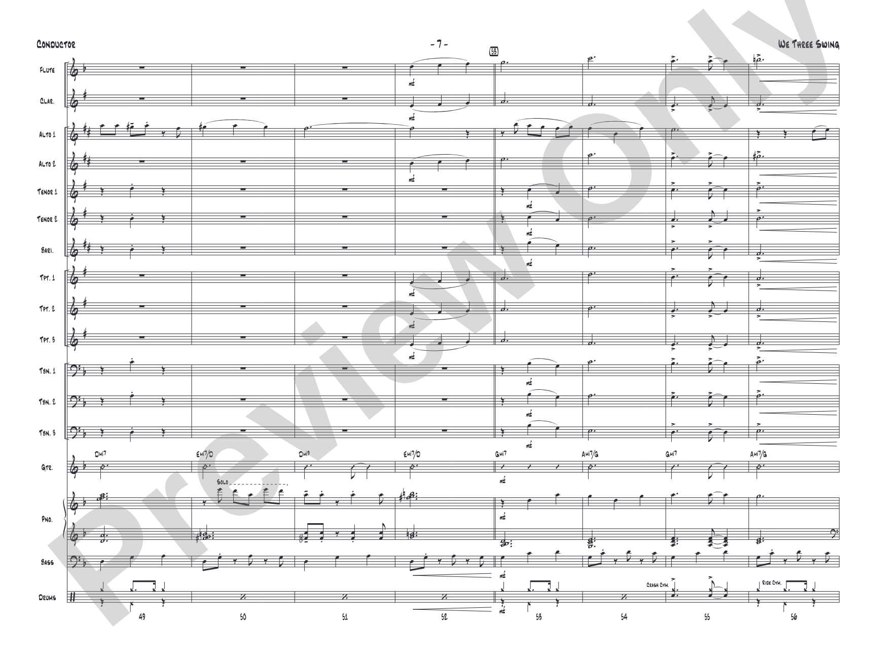 We Three Swing: Jazz Ensemble Conductor Score & Parts
