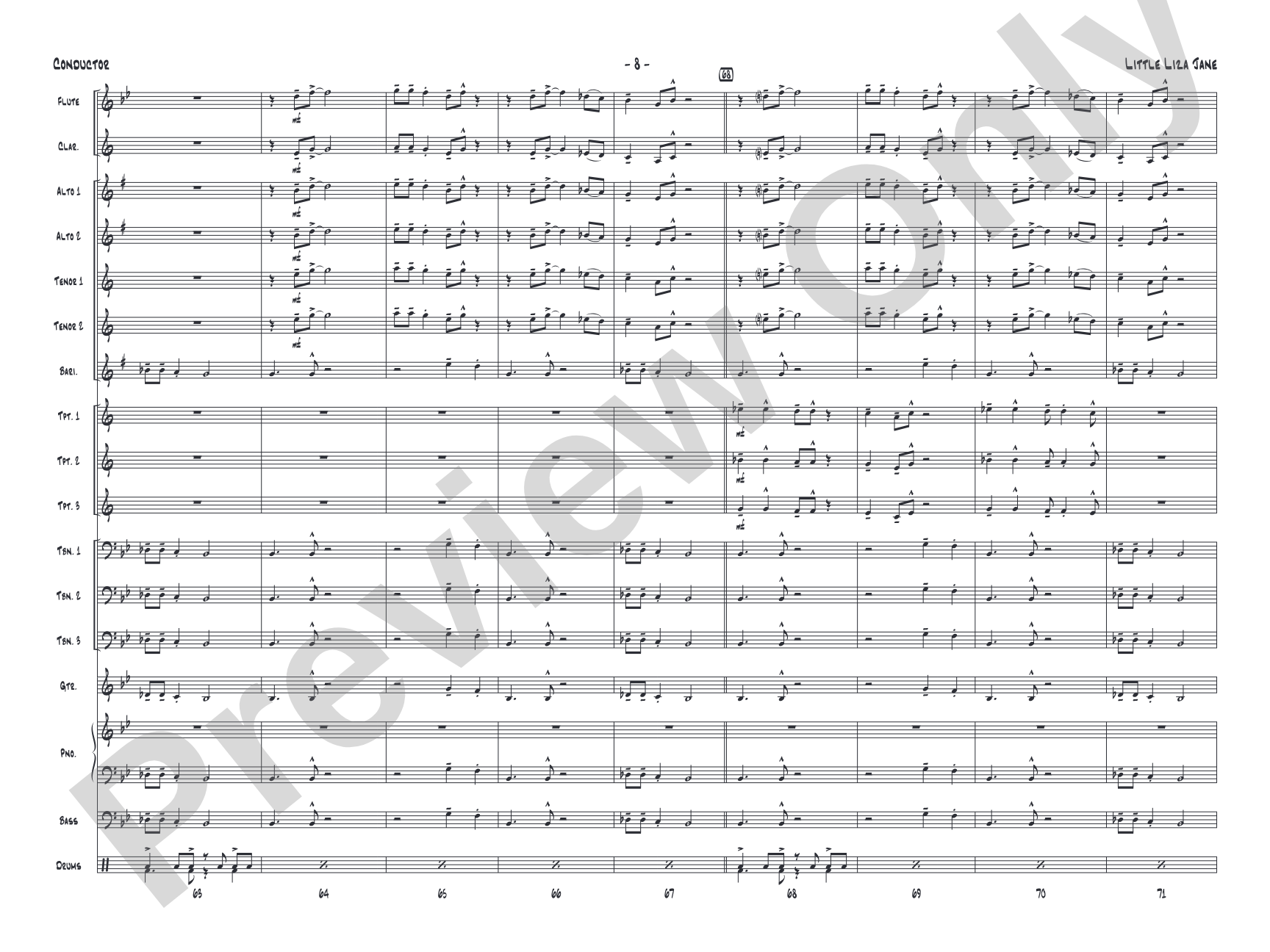Little Liza Jane: Jazz Ensemble Conductor Score & Parts