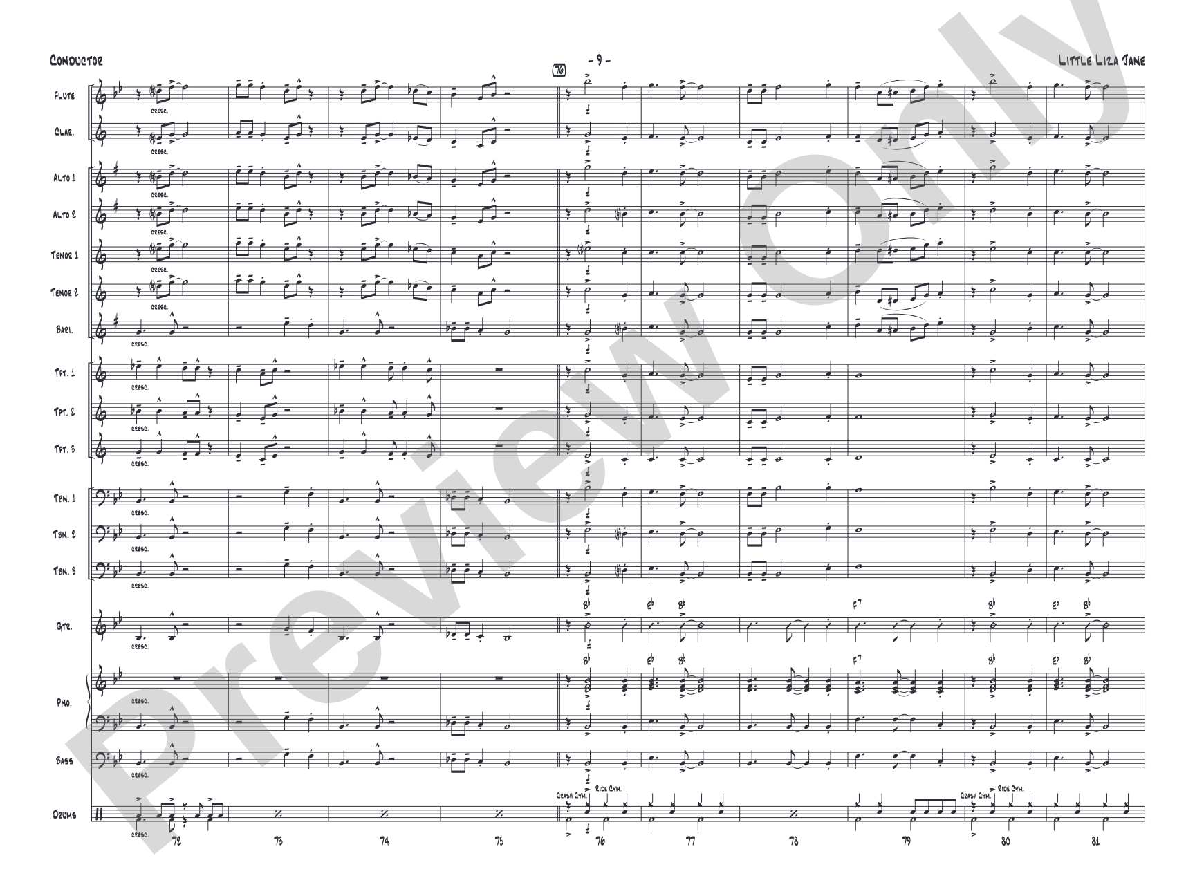 Little Liza Jane: Jazz Ensemble Conductor Score & Parts
