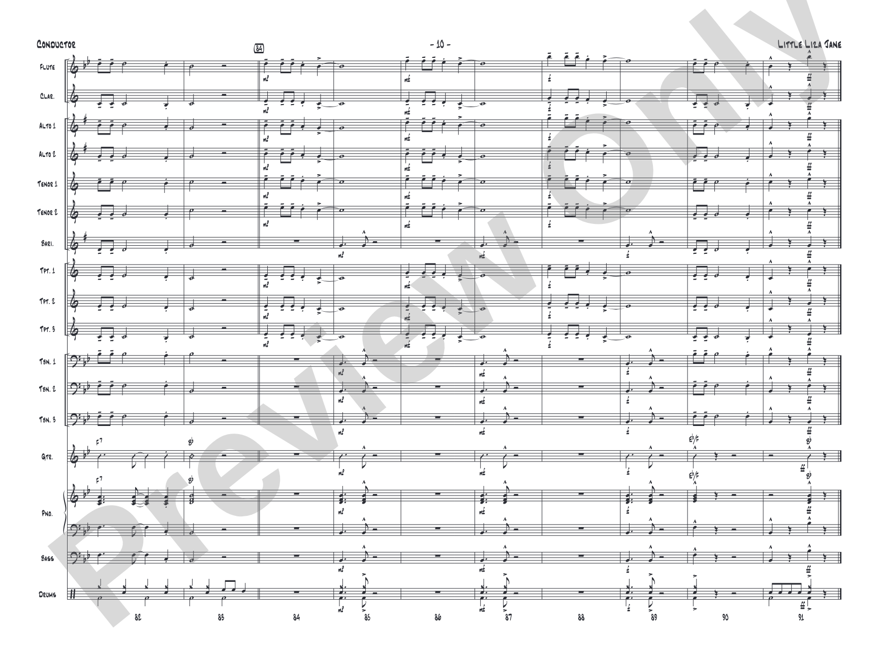 Little Liza Jane: Jazz Ensemble Conductor Score & Parts