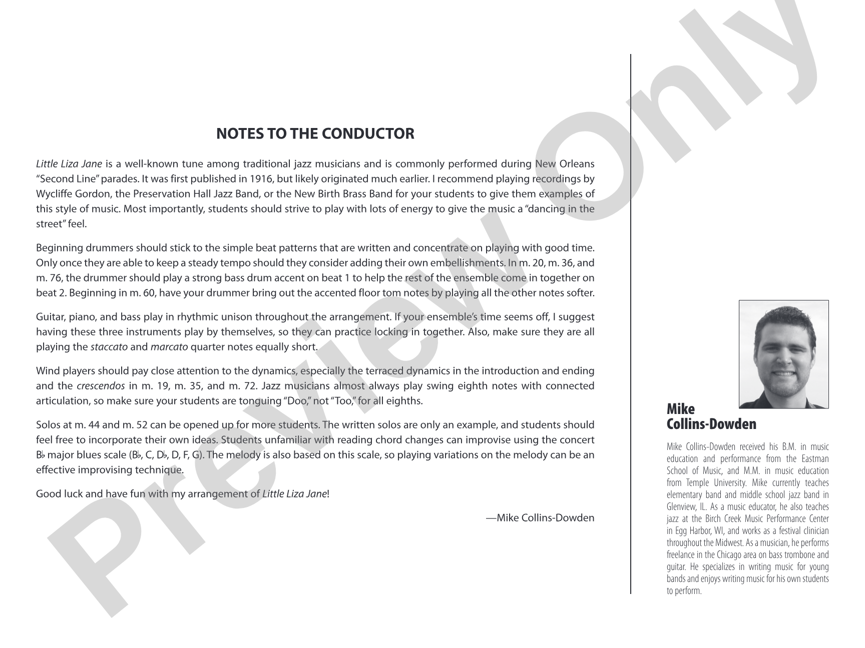 Little Liza Jane: Jazz Ensemble Conductor Score & Parts