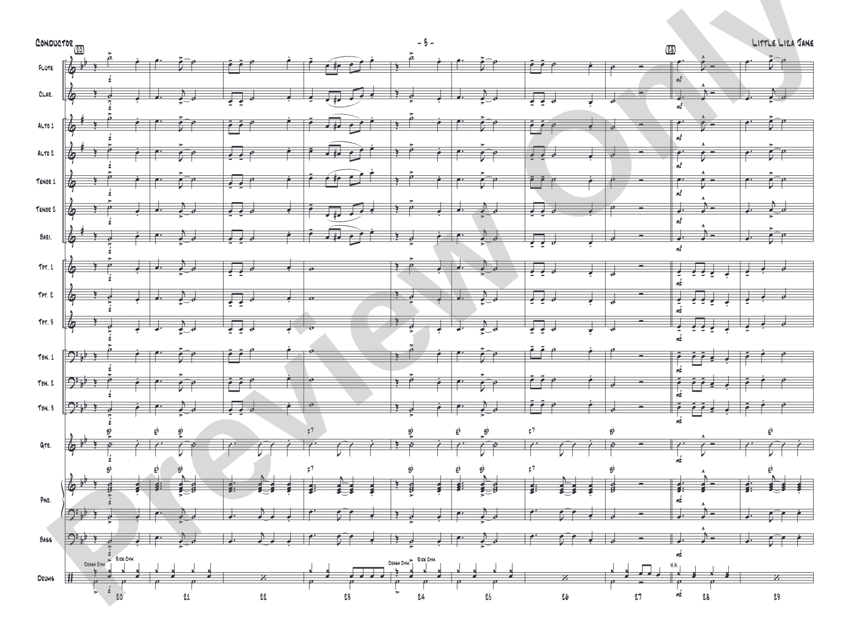 Little Liza Jane: Jazz Ensemble Conductor Score & Parts