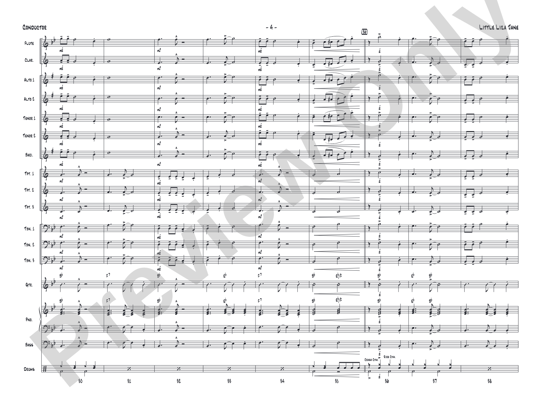 Little Liza Jane: Jazz Ensemble Conductor Score & Parts