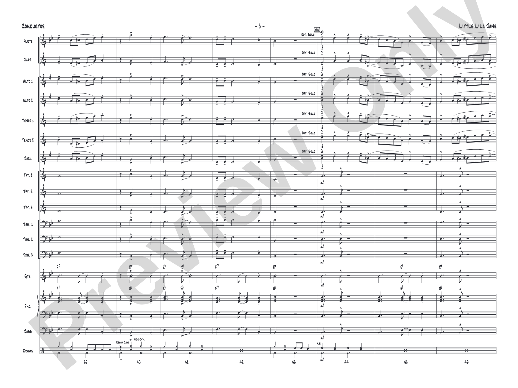 Little Liza Jane: Jazz Ensemble Conductor Score & Parts