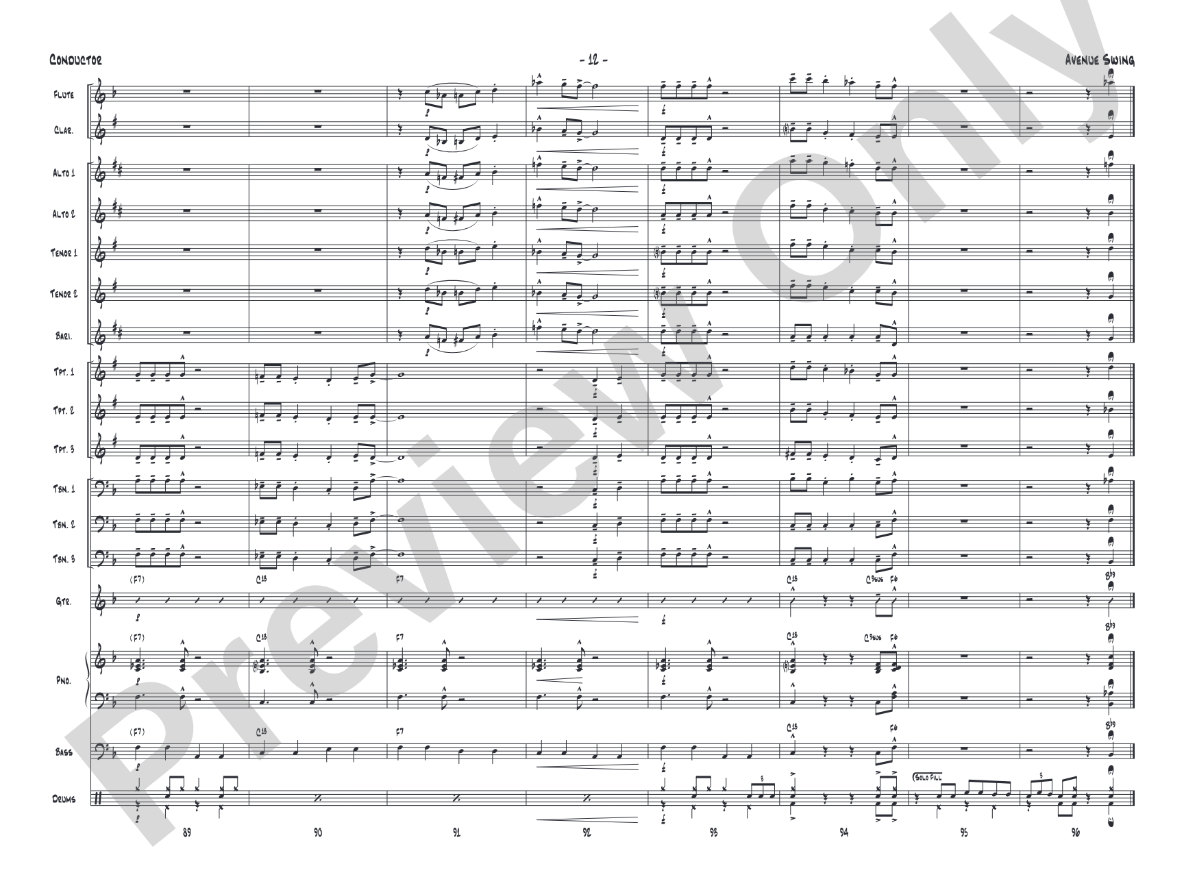 Avenue Swing: Jazz Ensemble Conductor Score & Parts
