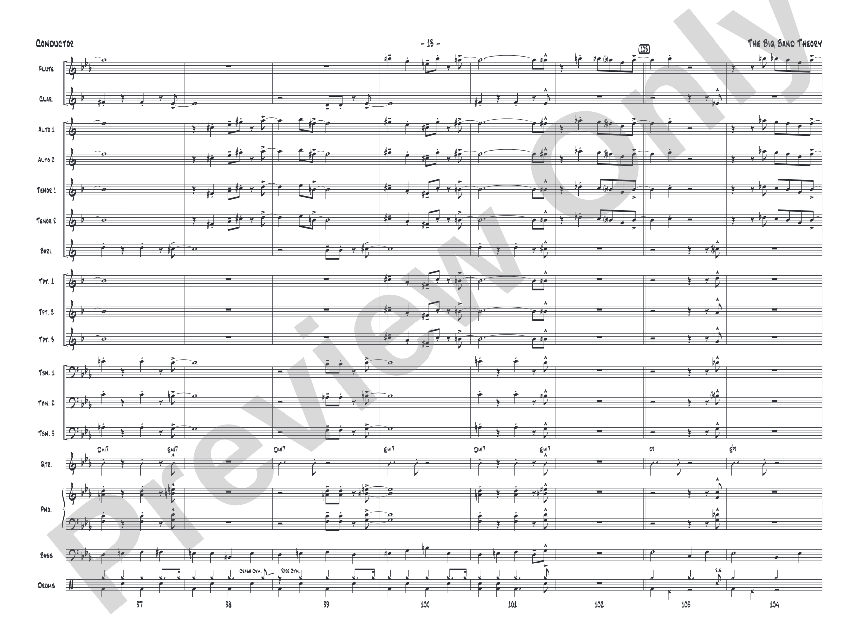 The Big Band Theory: Jazz Ensemble Conductor Score & Parts