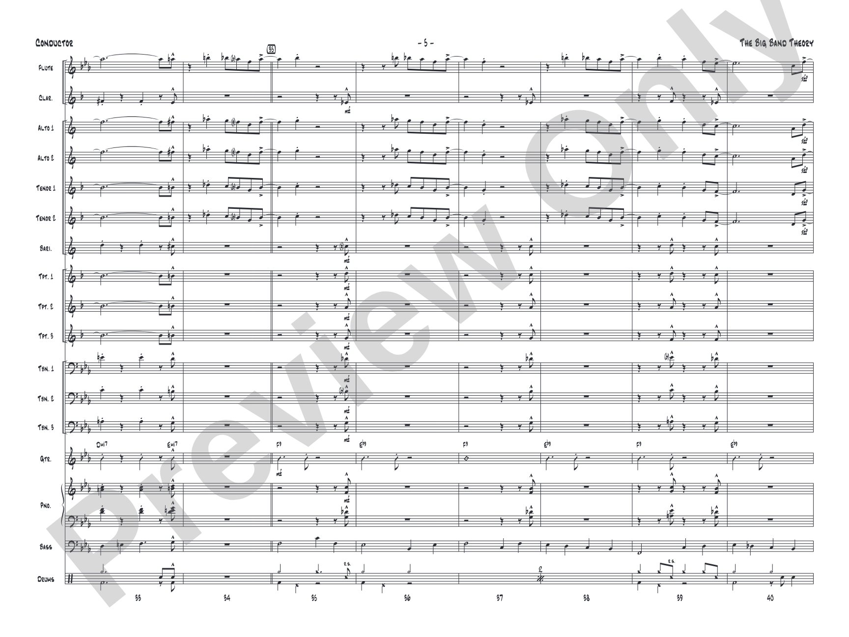 The Big Band Theory: Jazz Ensemble Conductor Score & Parts