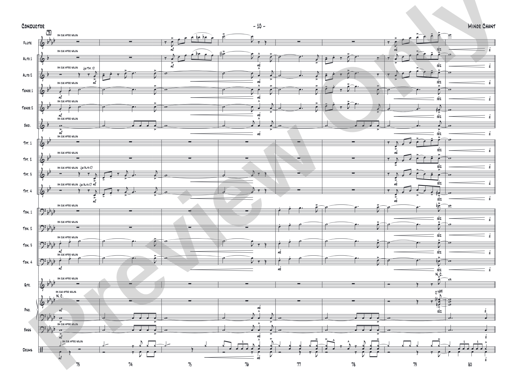 Minor Chant: Jazz Ensemble Conductor Score & Parts