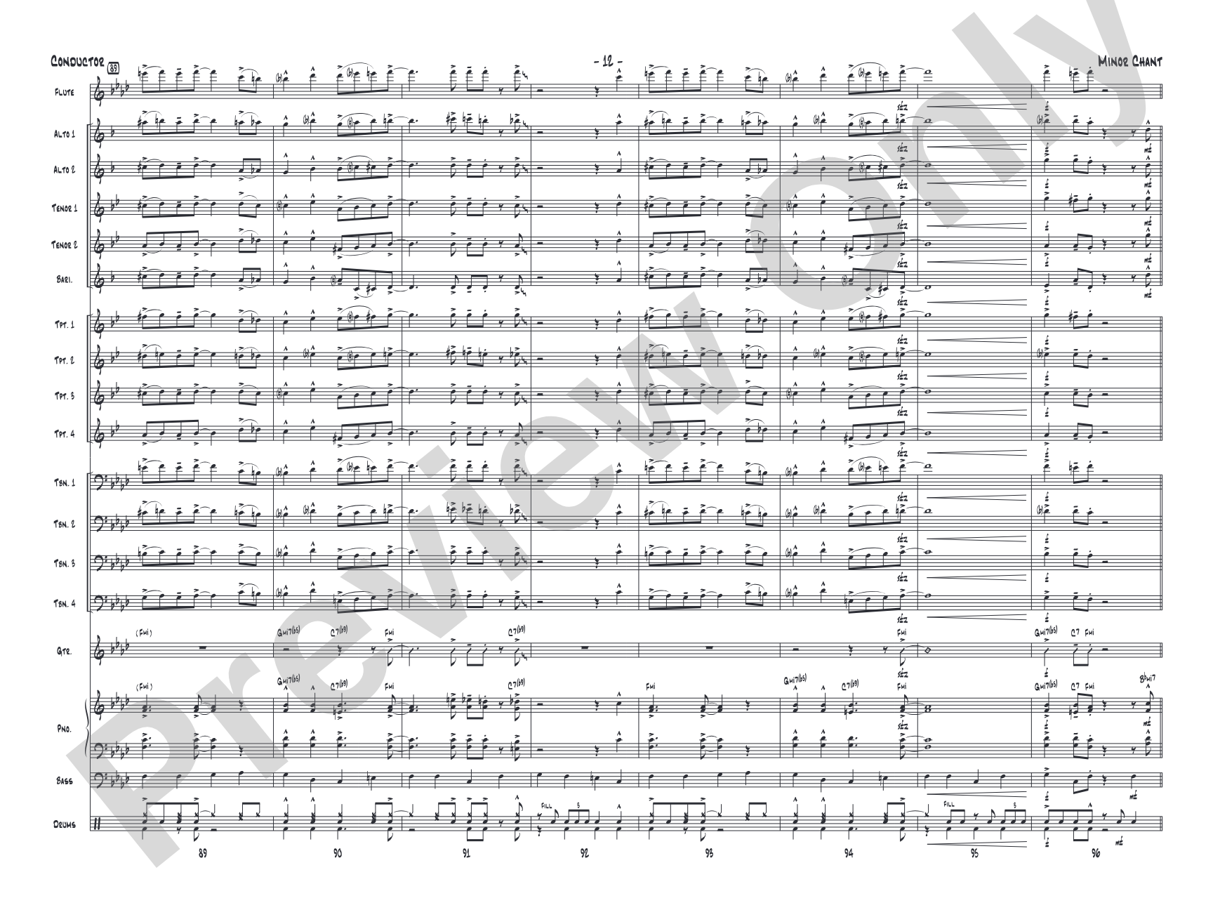 Minor Chant: Jazz Ensemble Conductor Score & Parts