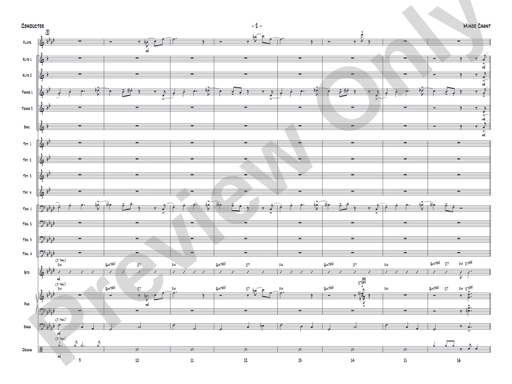 Minor Chant: Jazz Ensemble Conductor Score & Parts