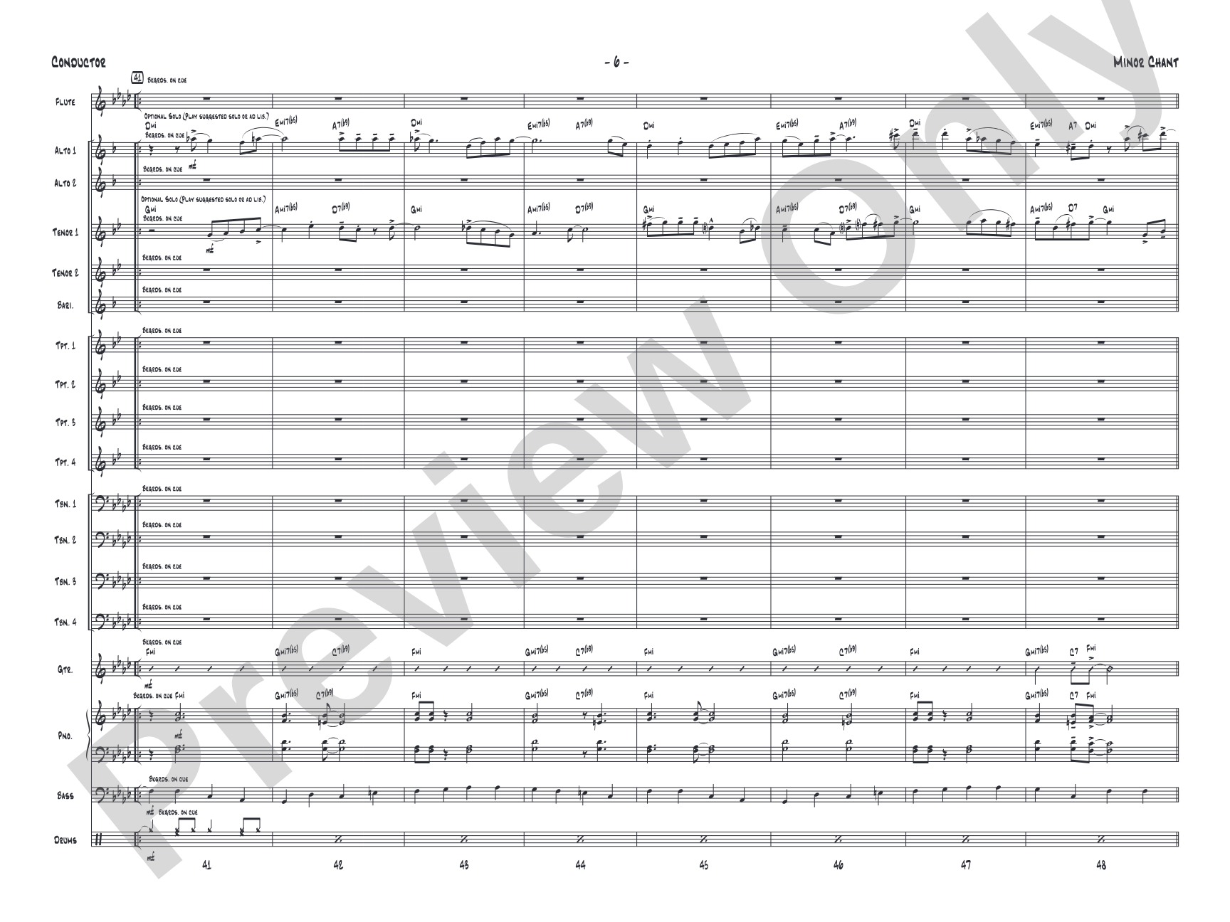 Minor Chant: Jazz Ensemble Conductor Score & Parts