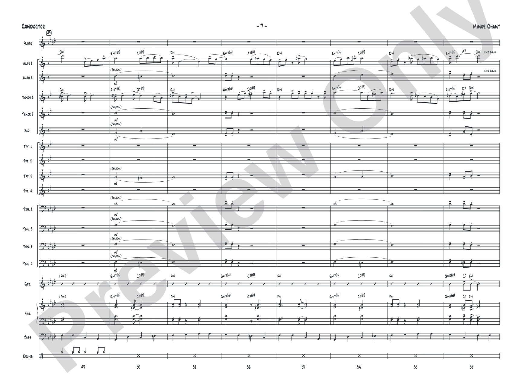 Minor Chant: Jazz Ensemble Conductor Score & Parts