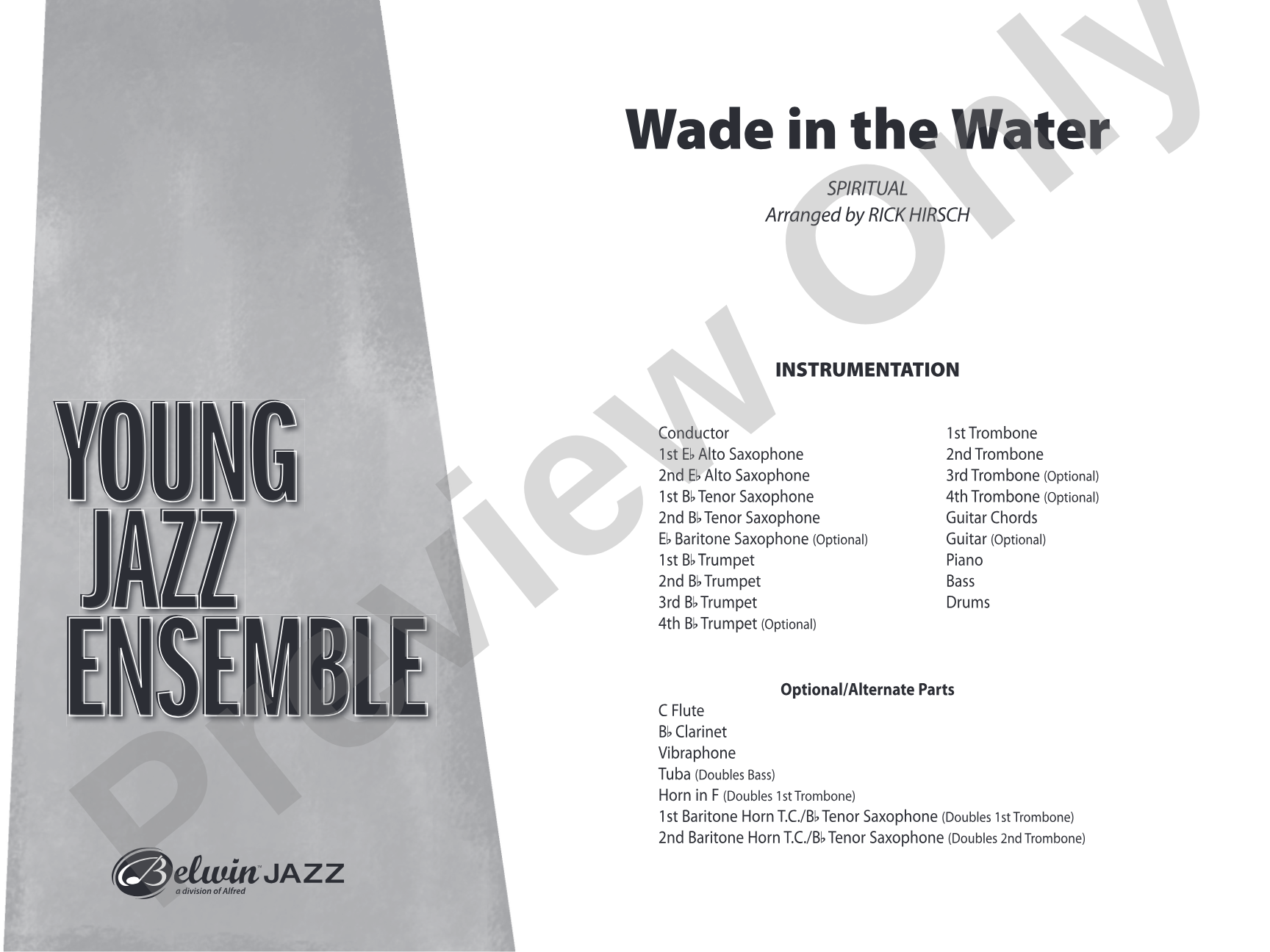 Wade in the Water: Jazz Ensemble Conductor Score & Parts