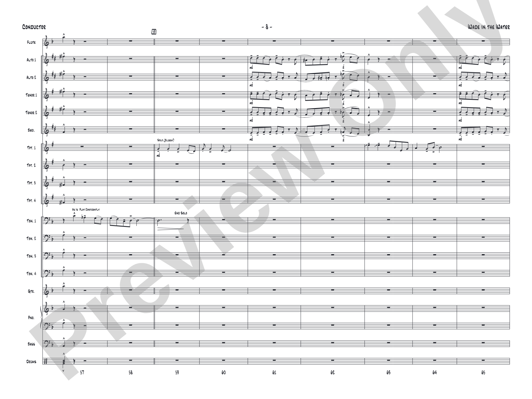 Wade in the Water: Jazz Ensemble Conductor Score & Parts