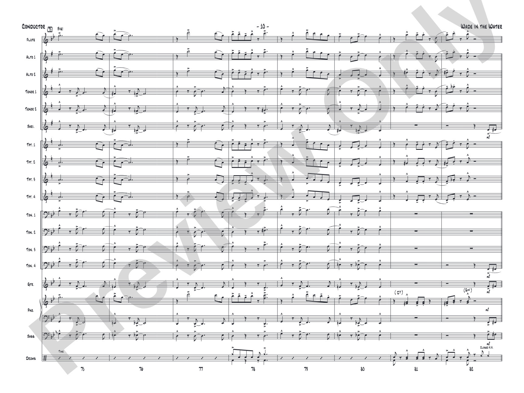 Wade in the Water: Jazz Ensemble Conductor Score & Parts
