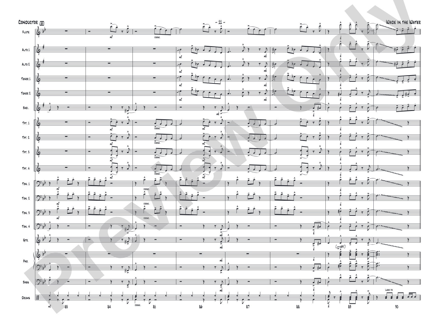 Wade in the Water: Jazz Ensemble Conductor Score & Parts
