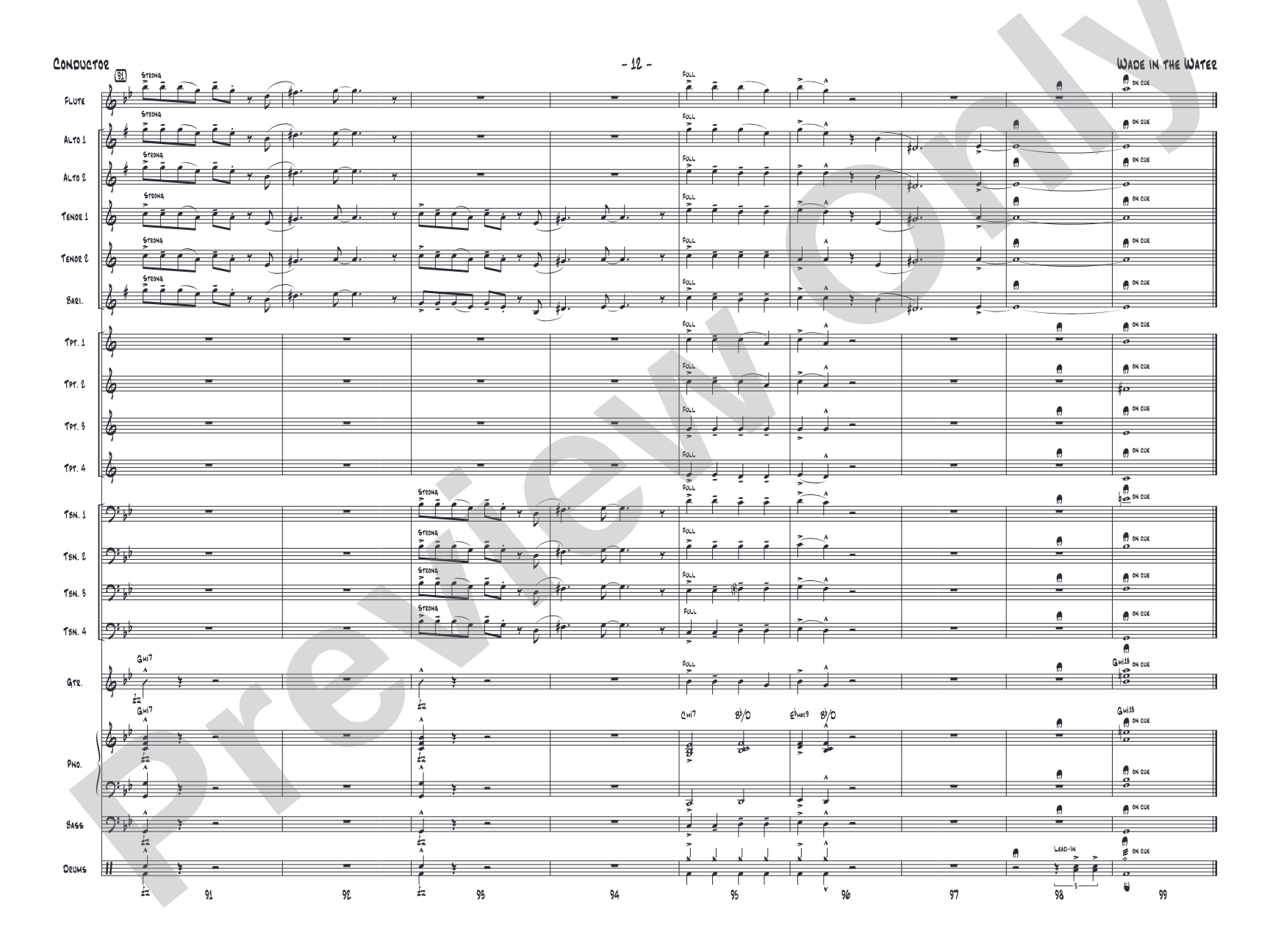 Wade in the Water: Jazz Ensemble Conductor Score & Parts
