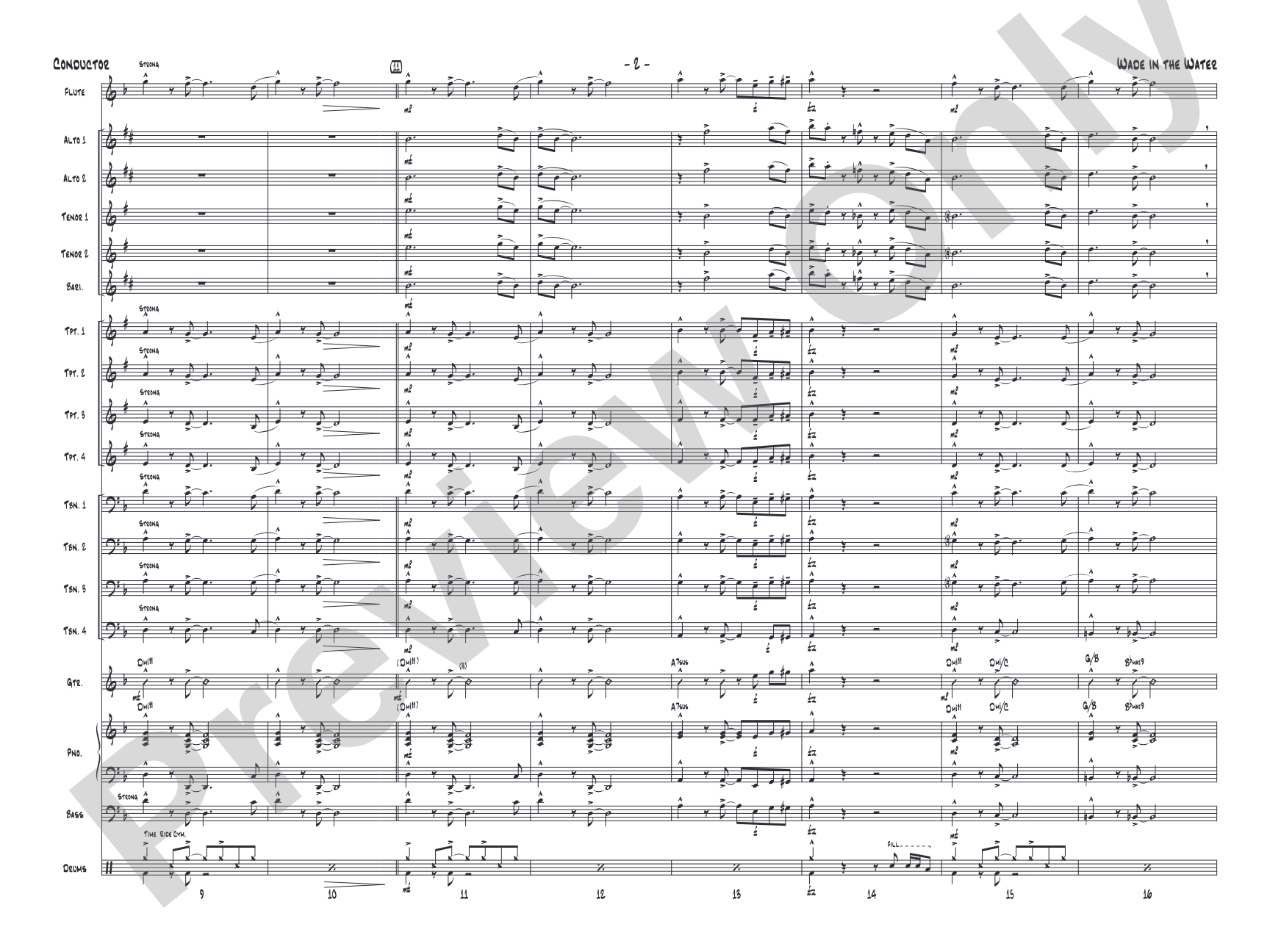 Wade in the Water: Jazz Ensemble Conductor Score & Parts