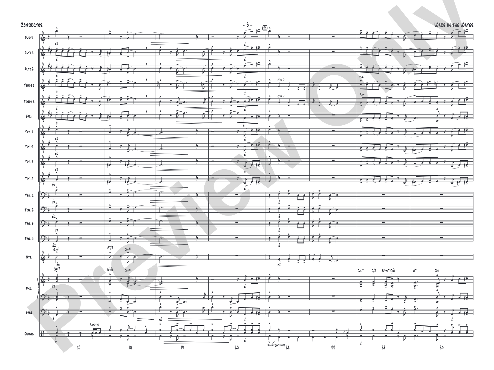 Wade in the Water: Jazz Ensemble Conductor Score & Parts