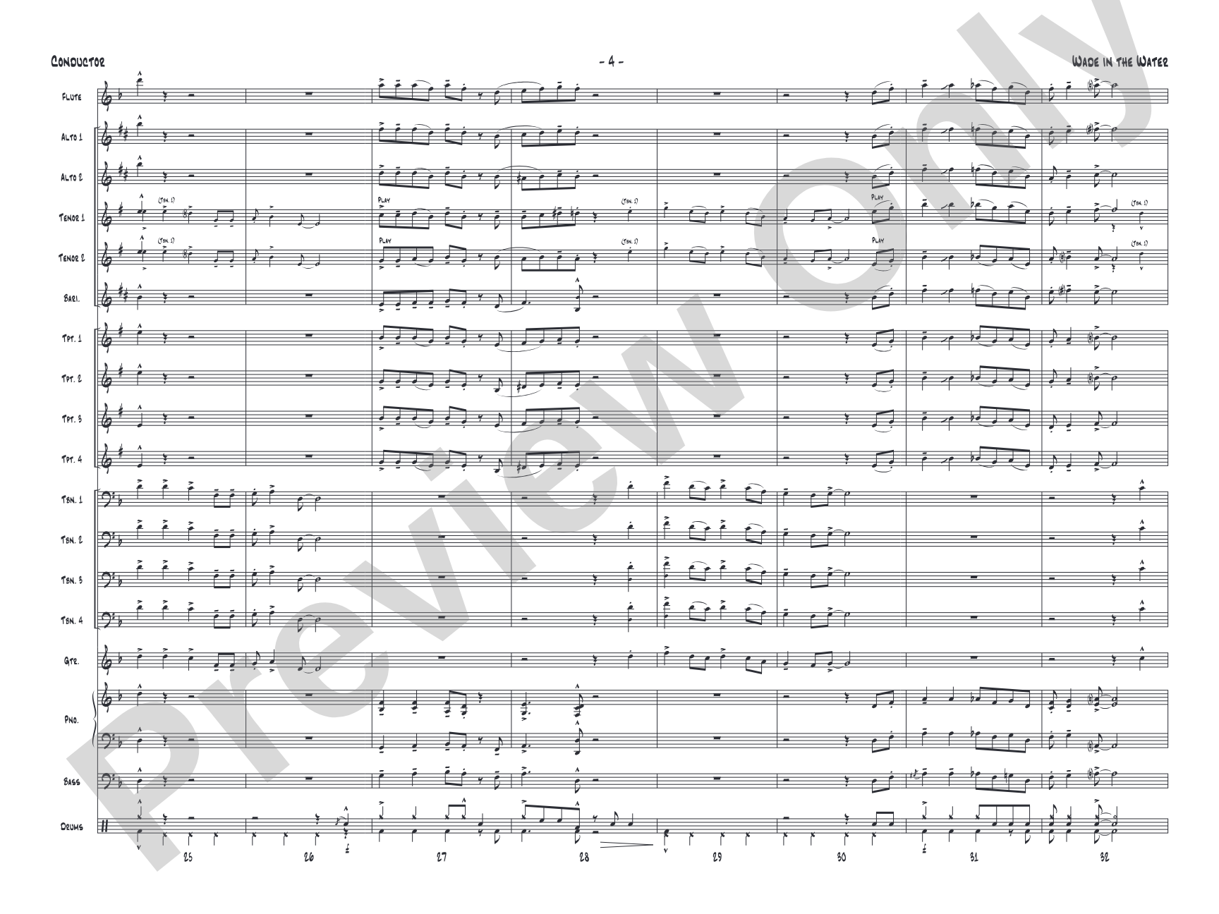 Wade in the Water: Jazz Ensemble Conductor Score & Parts