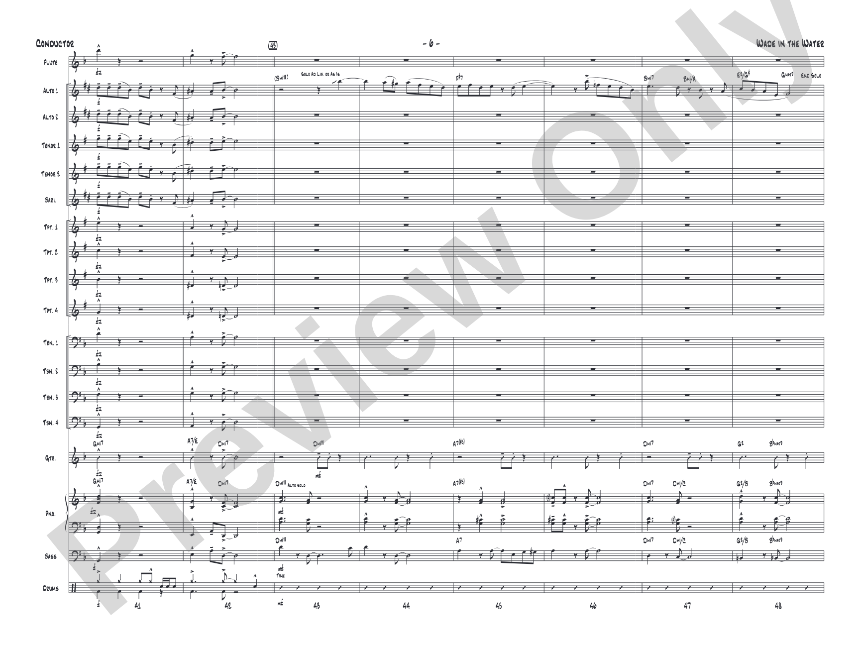 Wade in the Water: Jazz Ensemble Conductor Score & Parts
