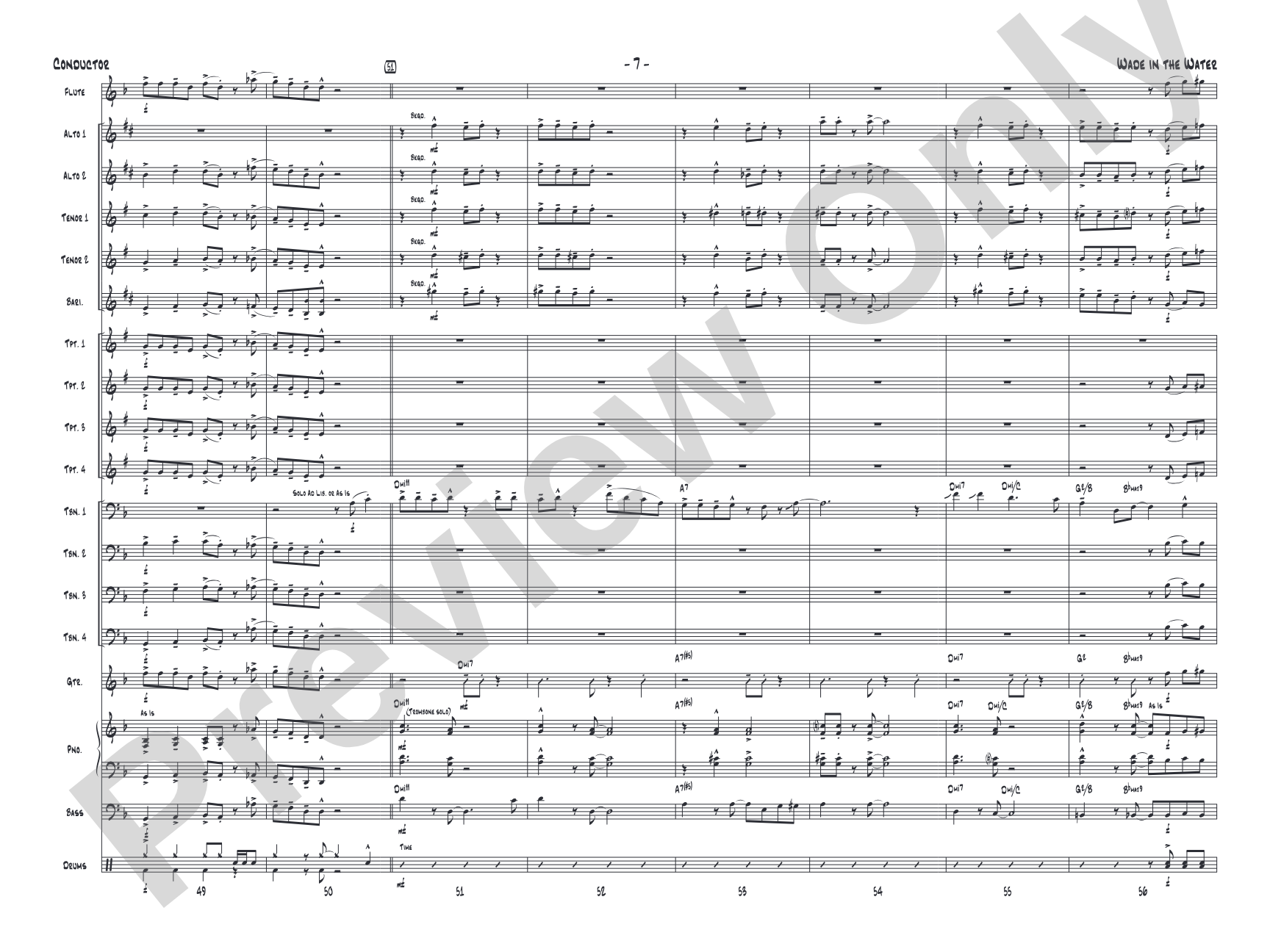 Wade in the Water: Jazz Ensemble Conductor Score & Parts
