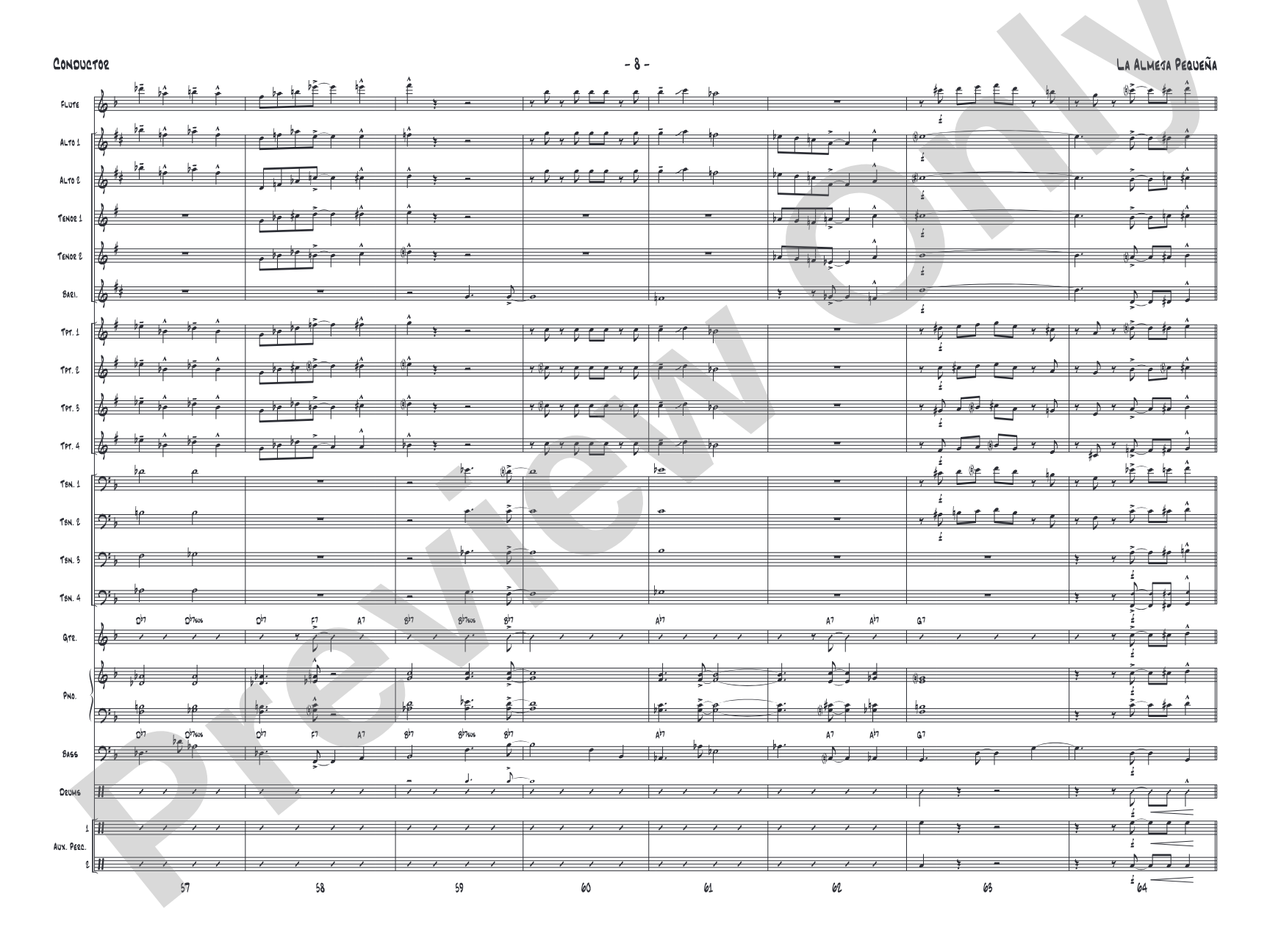 La Almeja Pequena: Jazz Ensemble Conductor Score & Parts