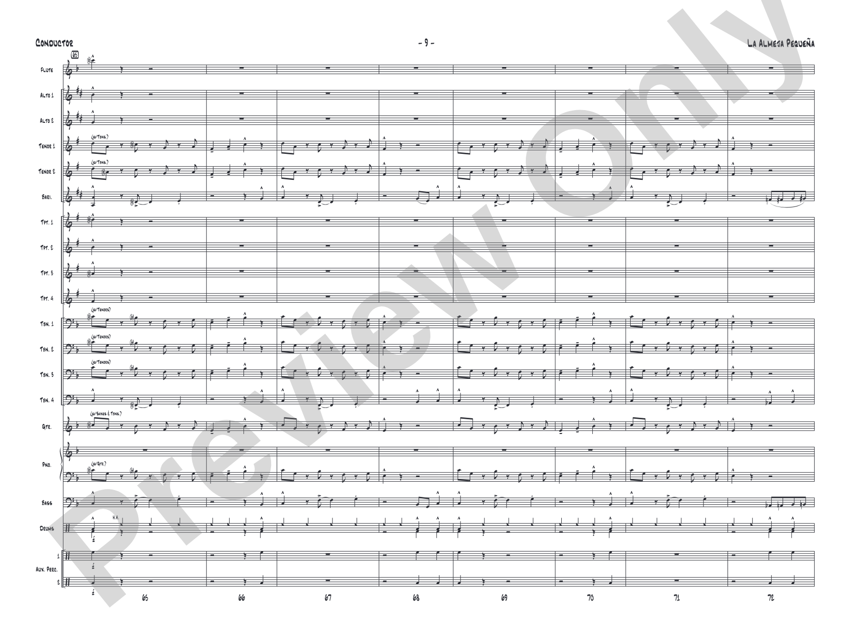La Almeja Pequena: Jazz Ensemble Conductor Score & Parts