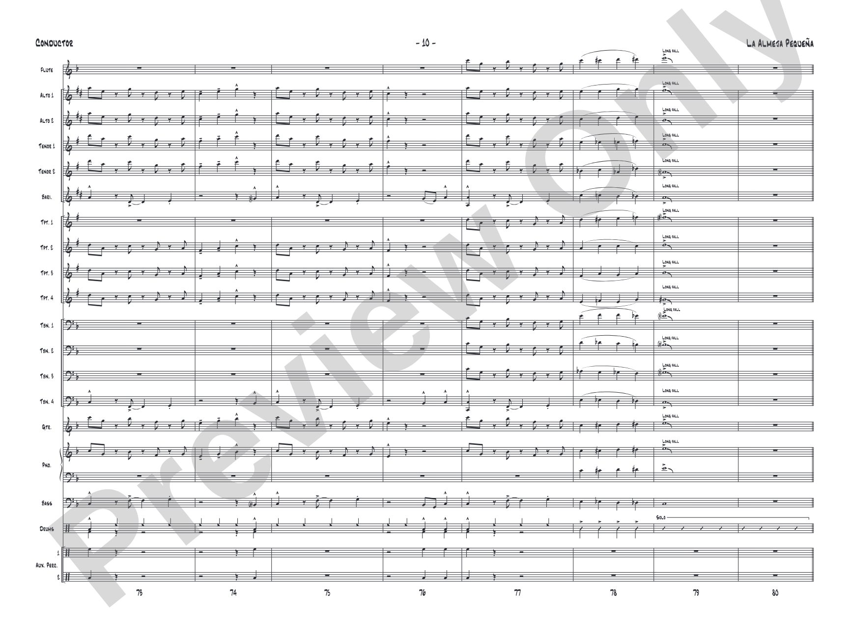 La Almeja Pequena: Jazz Ensemble Conductor Score & Parts