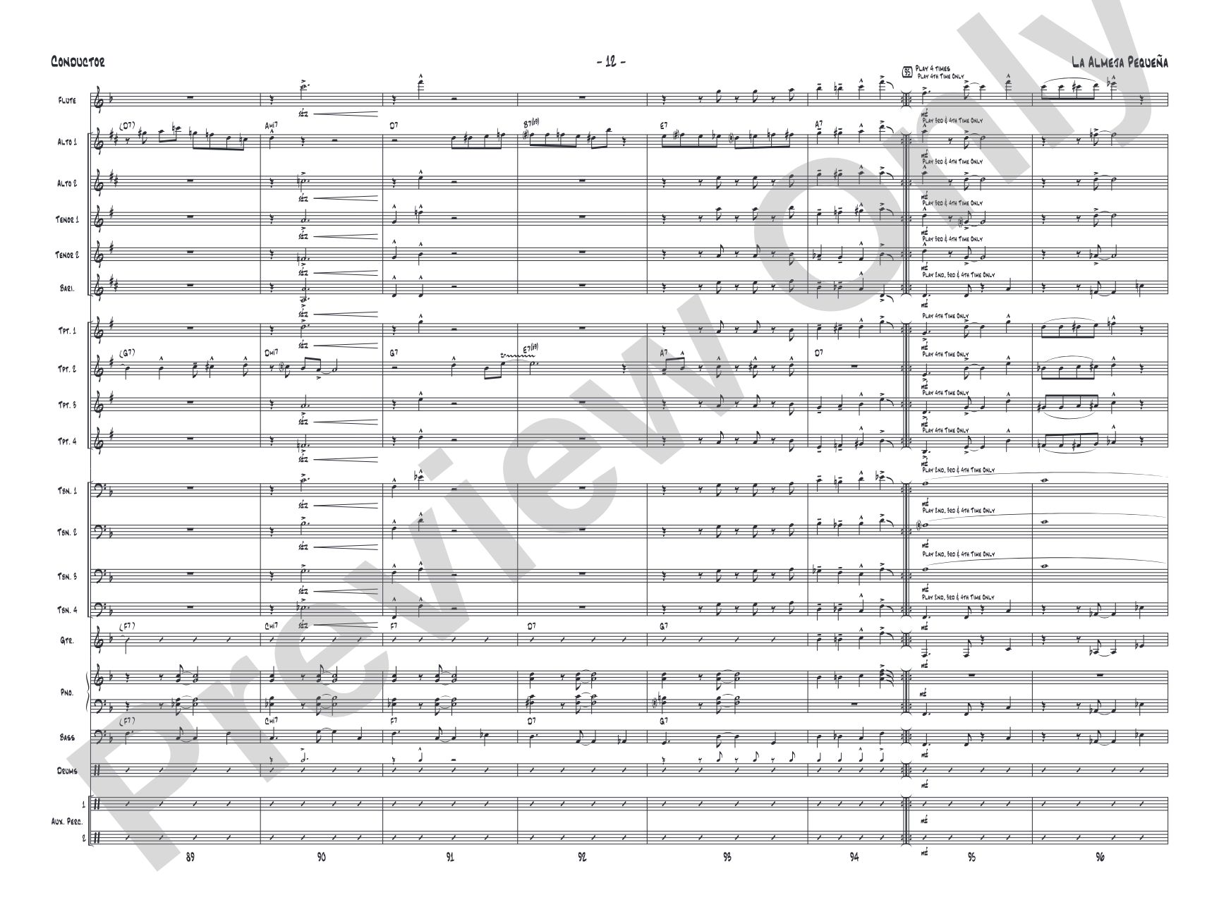 La Almeja Pequena: Jazz Ensemble Conductor Score & Parts