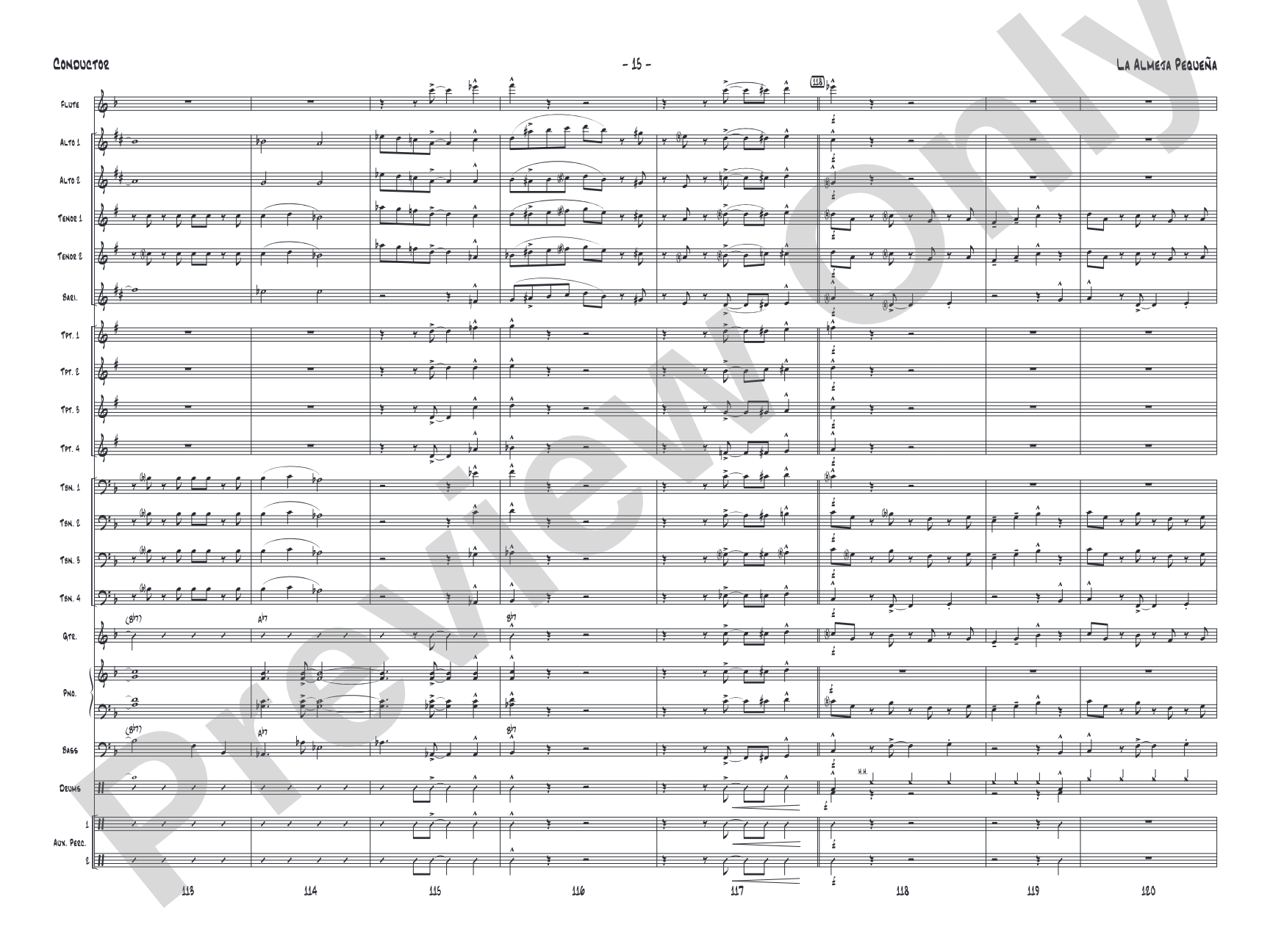 La Almeja Pequena: Jazz Ensemble Conductor Score & Parts
