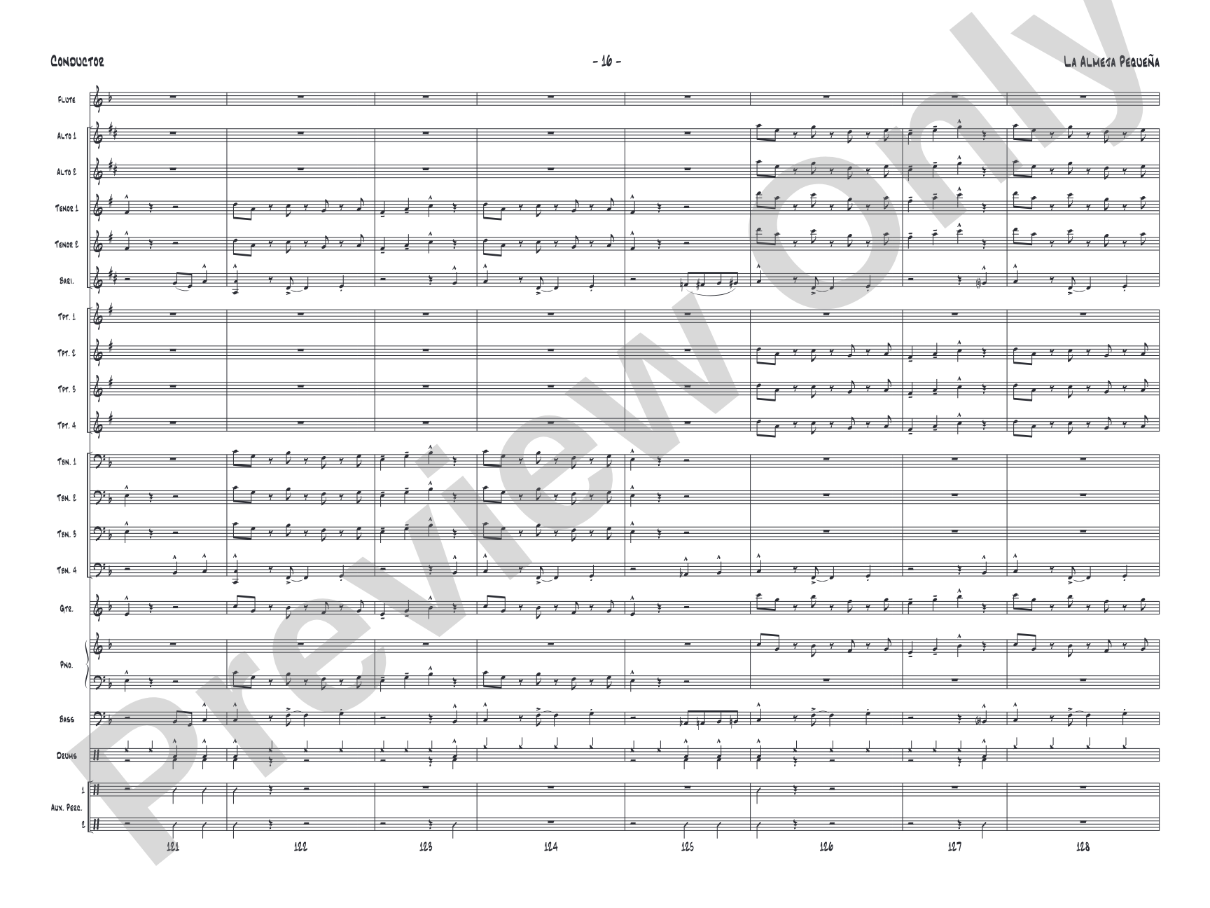 La Almeja Pequena: Jazz Ensemble Conductor Score & Parts