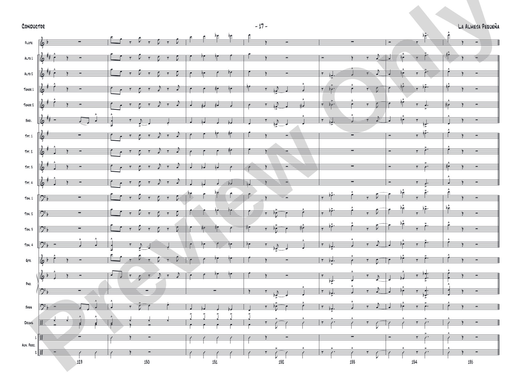 La Almeja Pequena: Jazz Ensemble Conductor Score & Parts