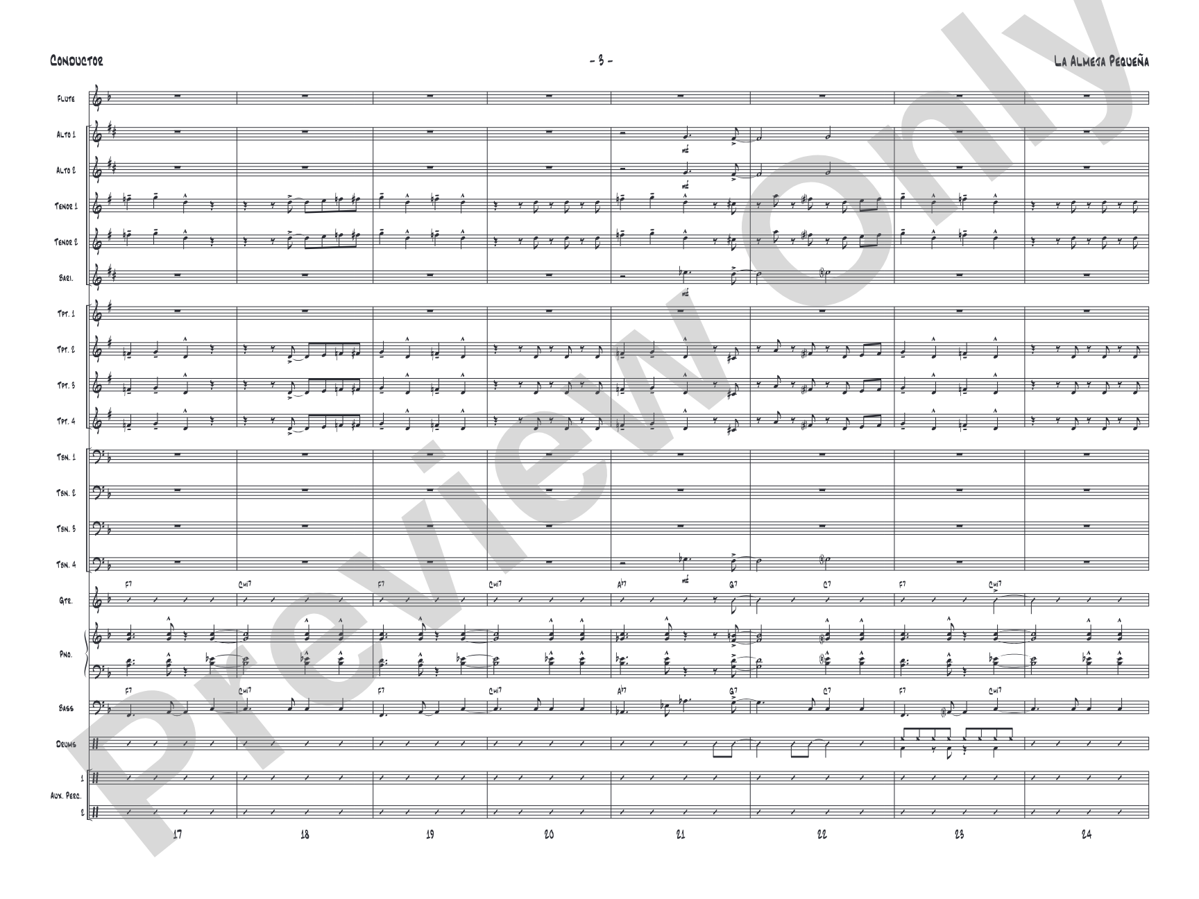 La Almeja Pequena: Jazz Ensemble Conductor Score & Parts
