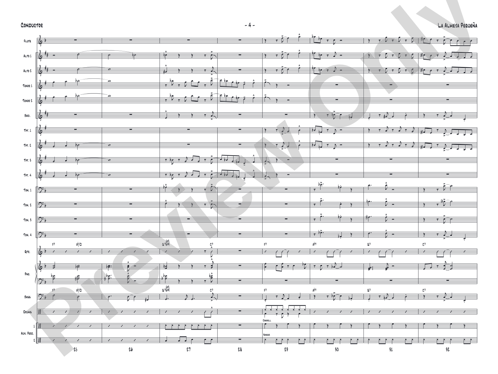 La Almeja Pequena: Jazz Ensemble Conductor Score & Parts