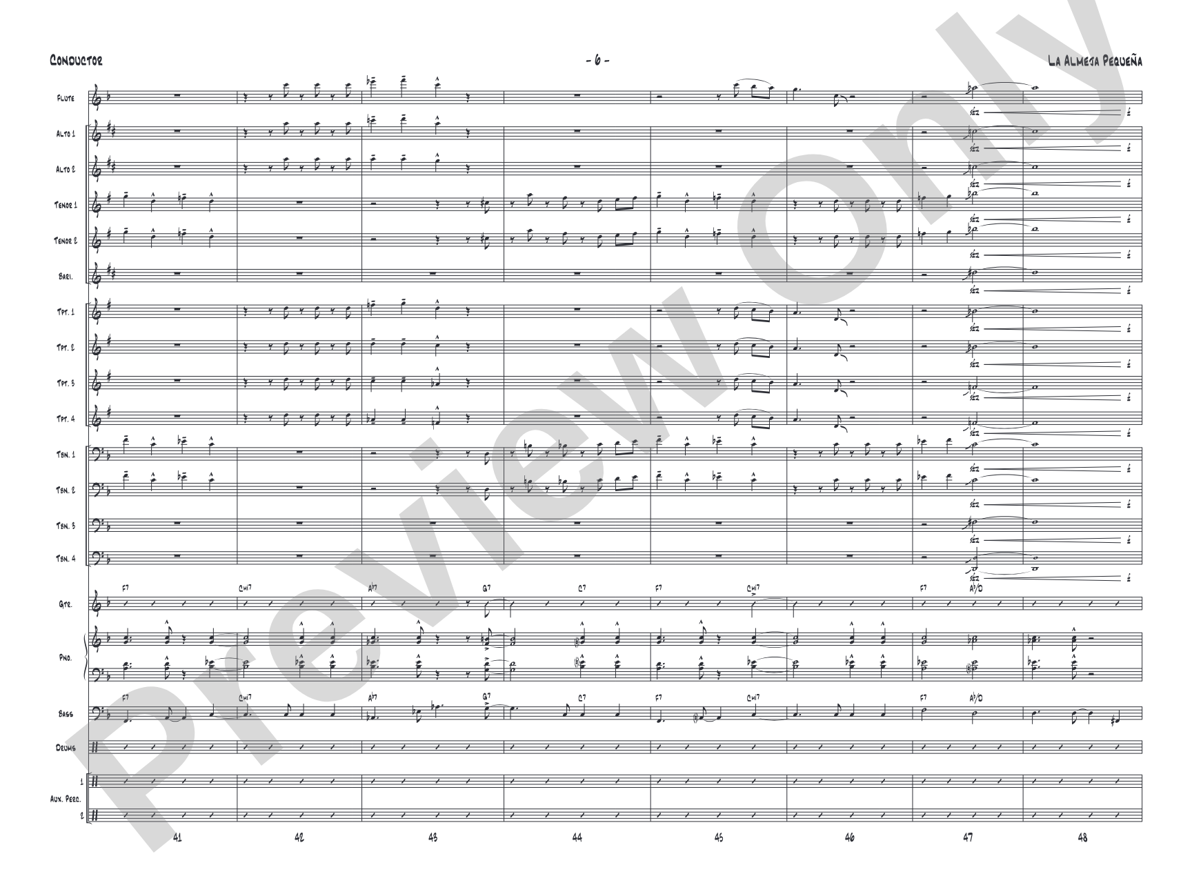 La Almeja Pequena: Jazz Ensemble Conductor Score & Parts