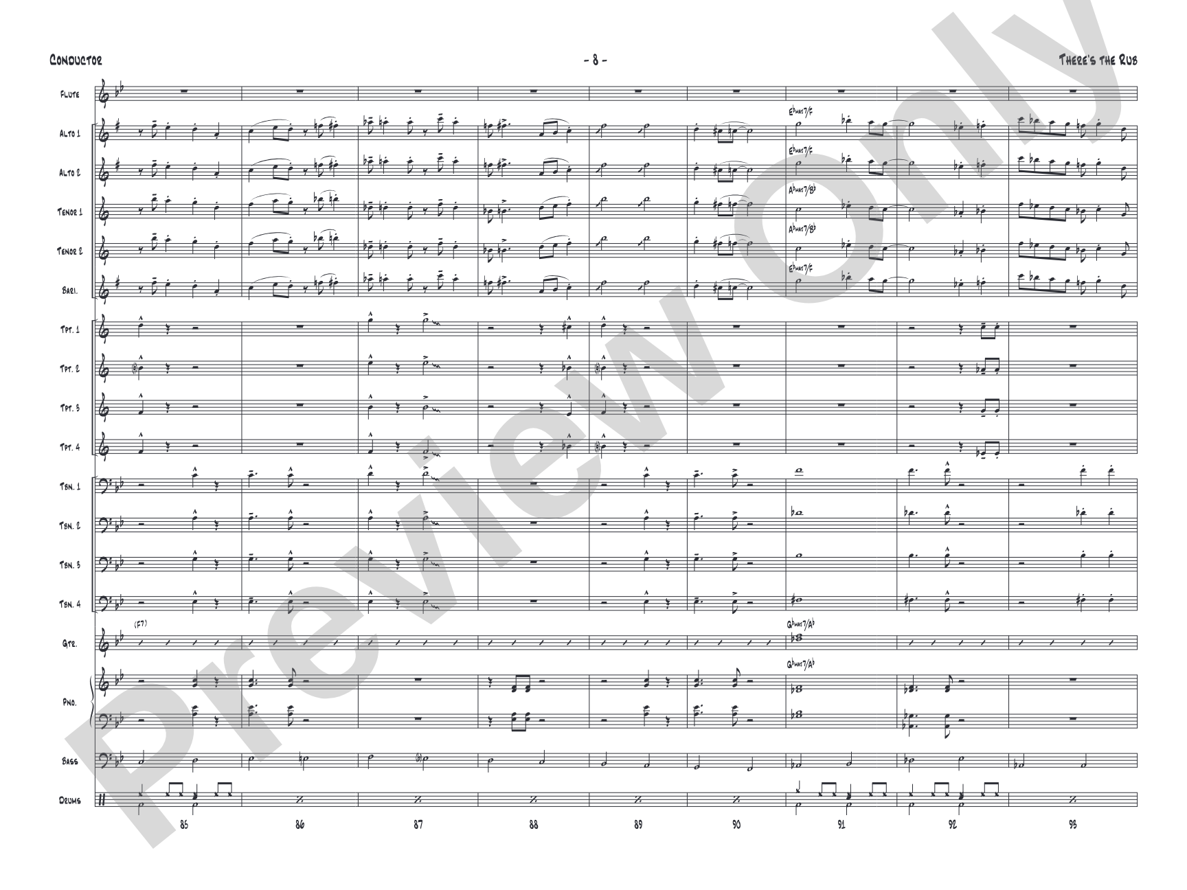 There's the Rub: Jazz Ensemble Conductor Score & Parts