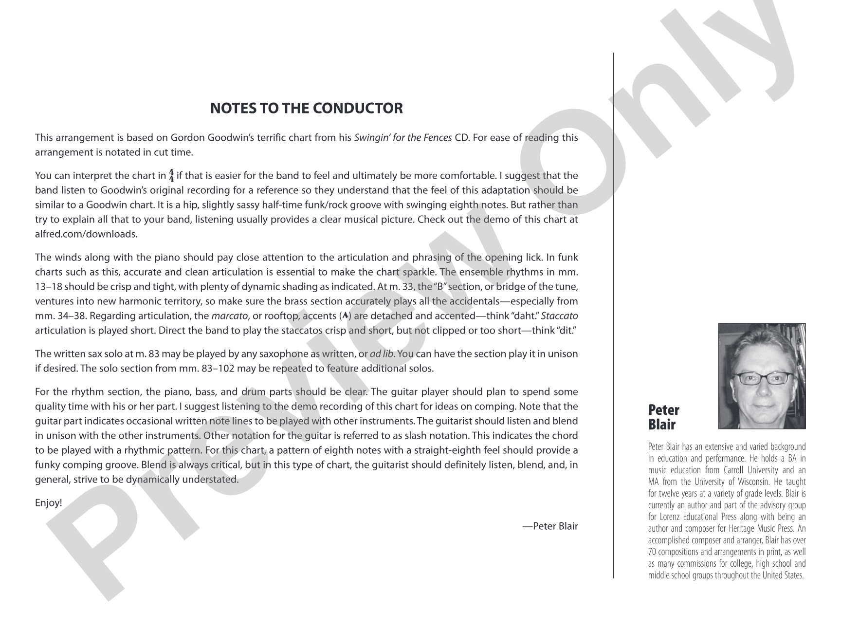 There's the Rub: Jazz Ensemble Conductor Score & Parts