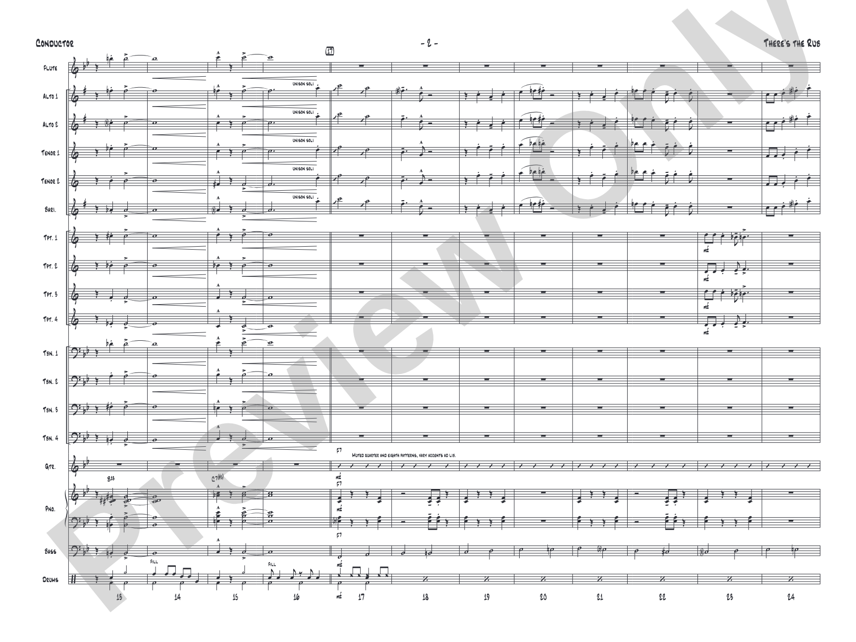 There's the Rub: Jazz Ensemble Conductor Score & Parts