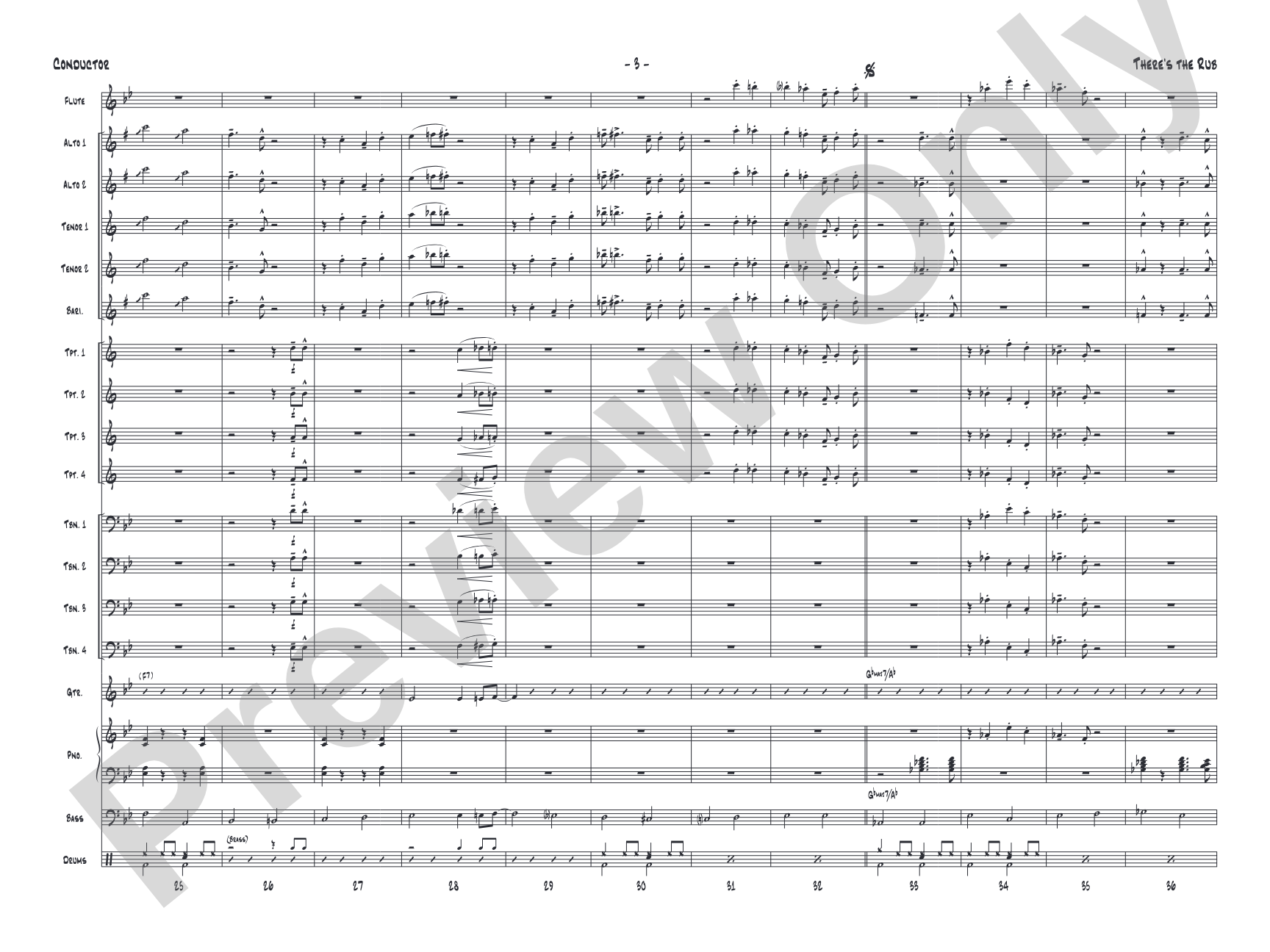 There's the Rub: Jazz Ensemble Conductor Score & Parts