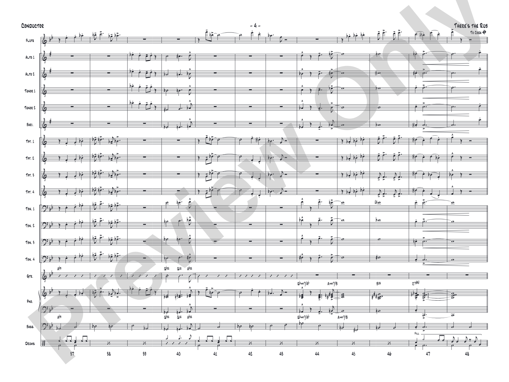 There's the Rub: Jazz Ensemble Conductor Score & Parts