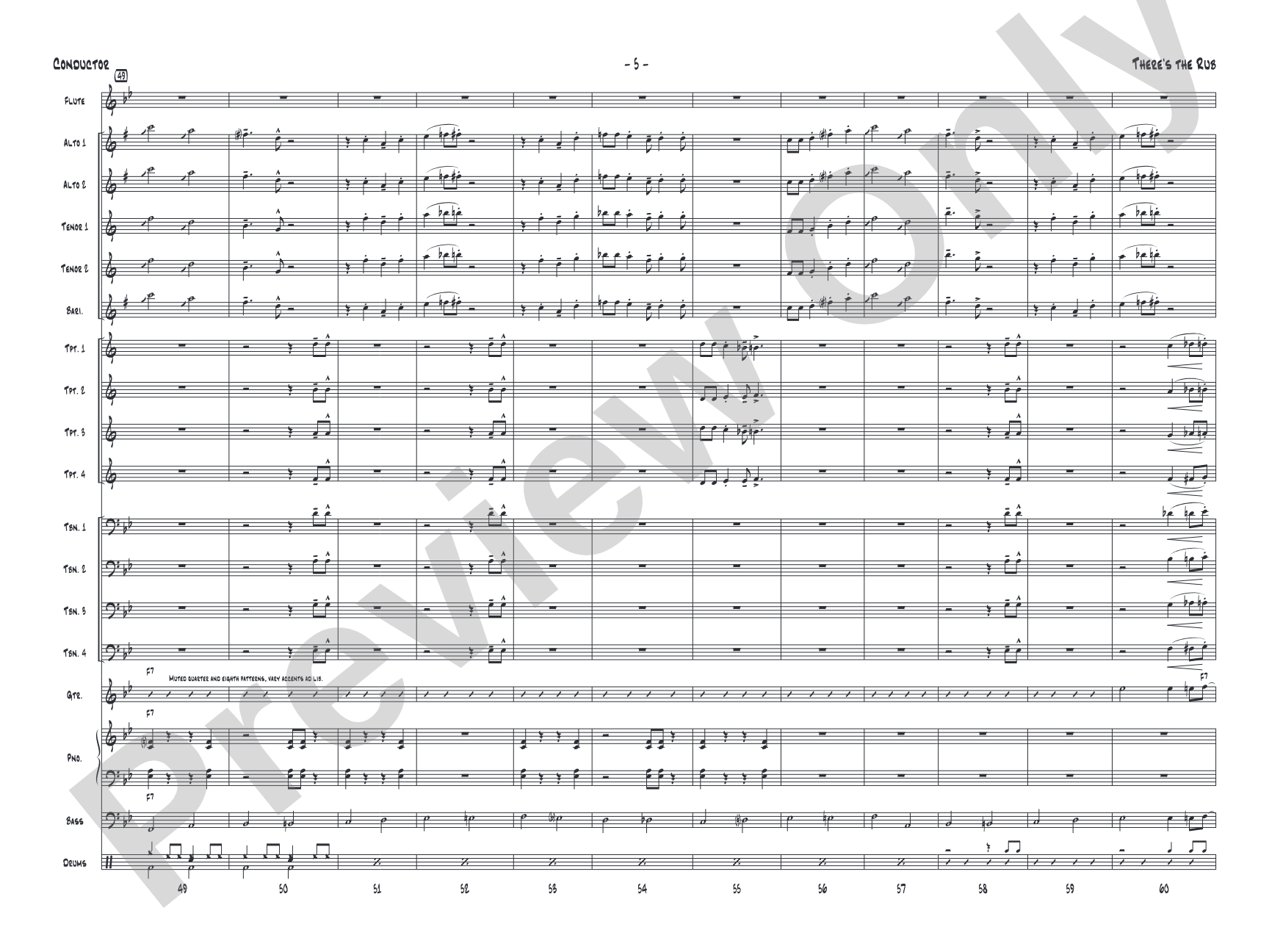 There's the Rub: Jazz Ensemble Conductor Score & Parts