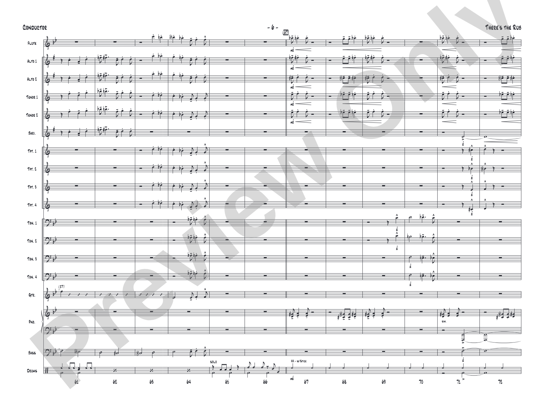 There's the Rub: Jazz Ensemble Conductor Score & Parts