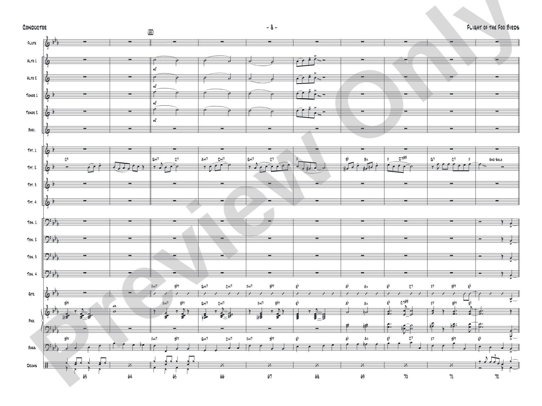 Flight of the Foo Birds: Jazz Ensemble Conductor Score & Parts