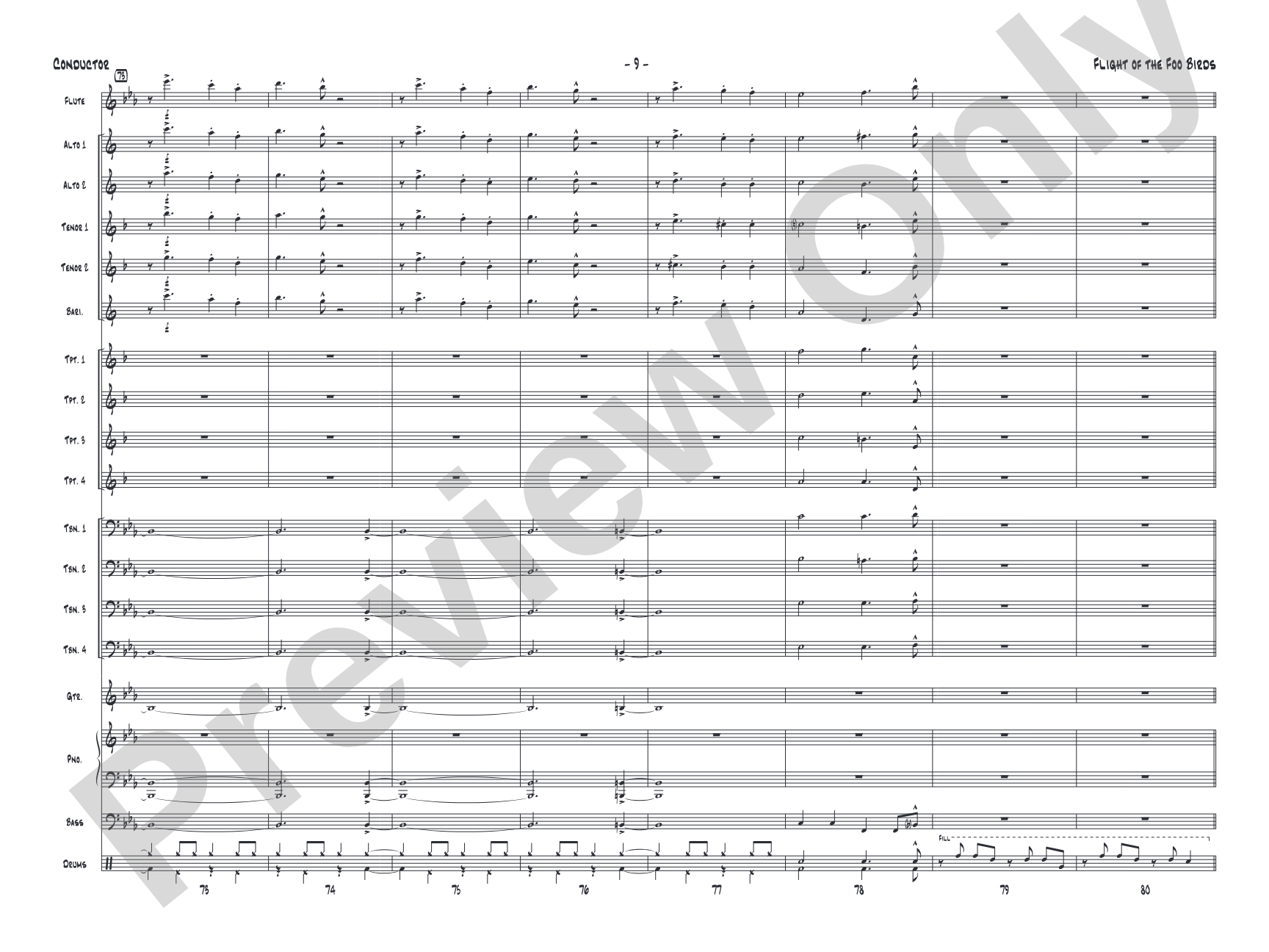 Flight of the Foo Birds: Jazz Ensemble Conductor Score & Parts