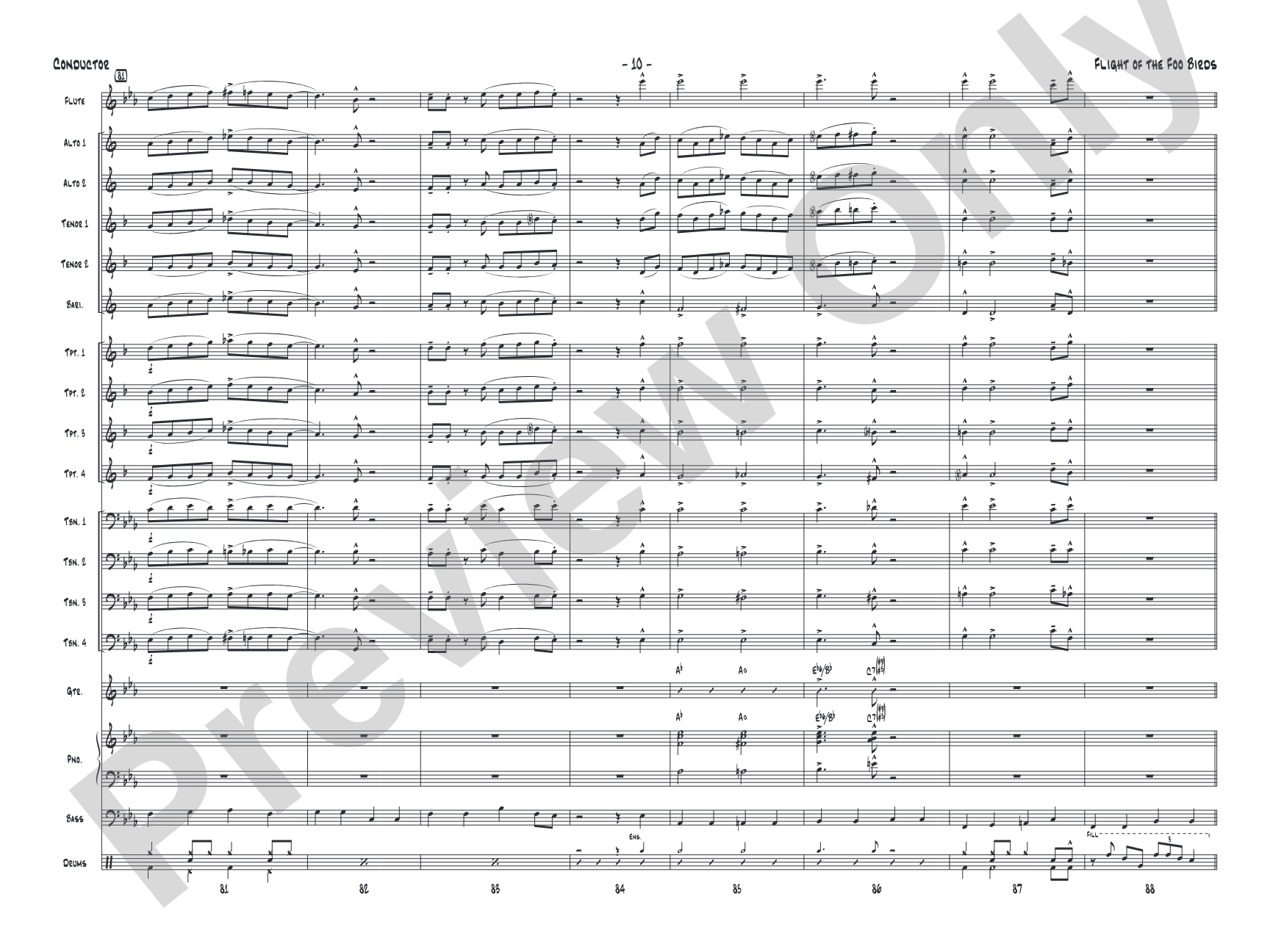 Flight of the Foo Birds: Jazz Ensemble Conductor Score & Parts
